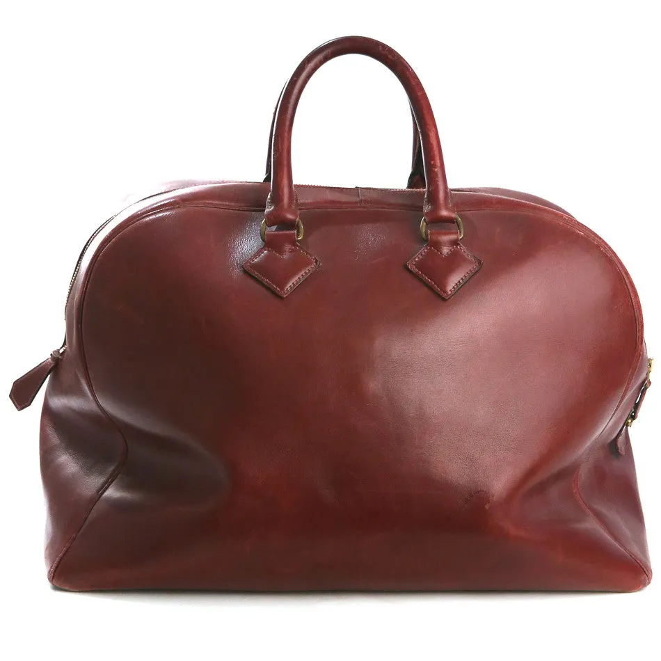 1940s Rouge Leather Travel Bag