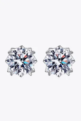 925 Sterling Silver 4 Carat Moissanite Stud Earrings