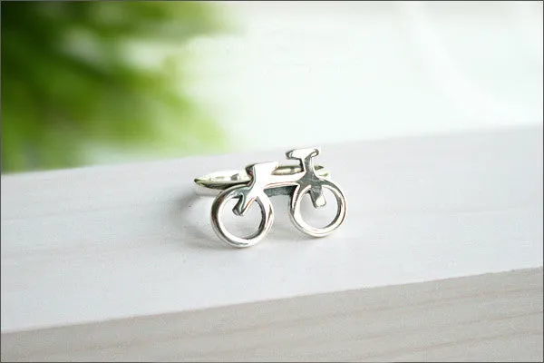 925 Sterling Silver Bicycle Ring - Silver Bicycle Jewellery - Bicycle Lover Fans, Bike Ring, Silver ring, bicycle ring, bicycle (R-101)