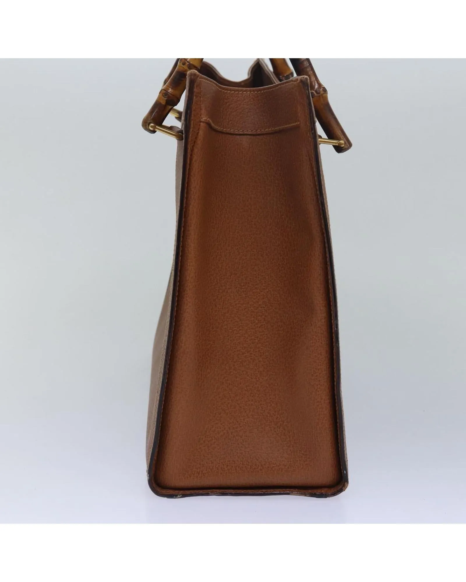 Bamboo Leather Handbag with Handle Drop