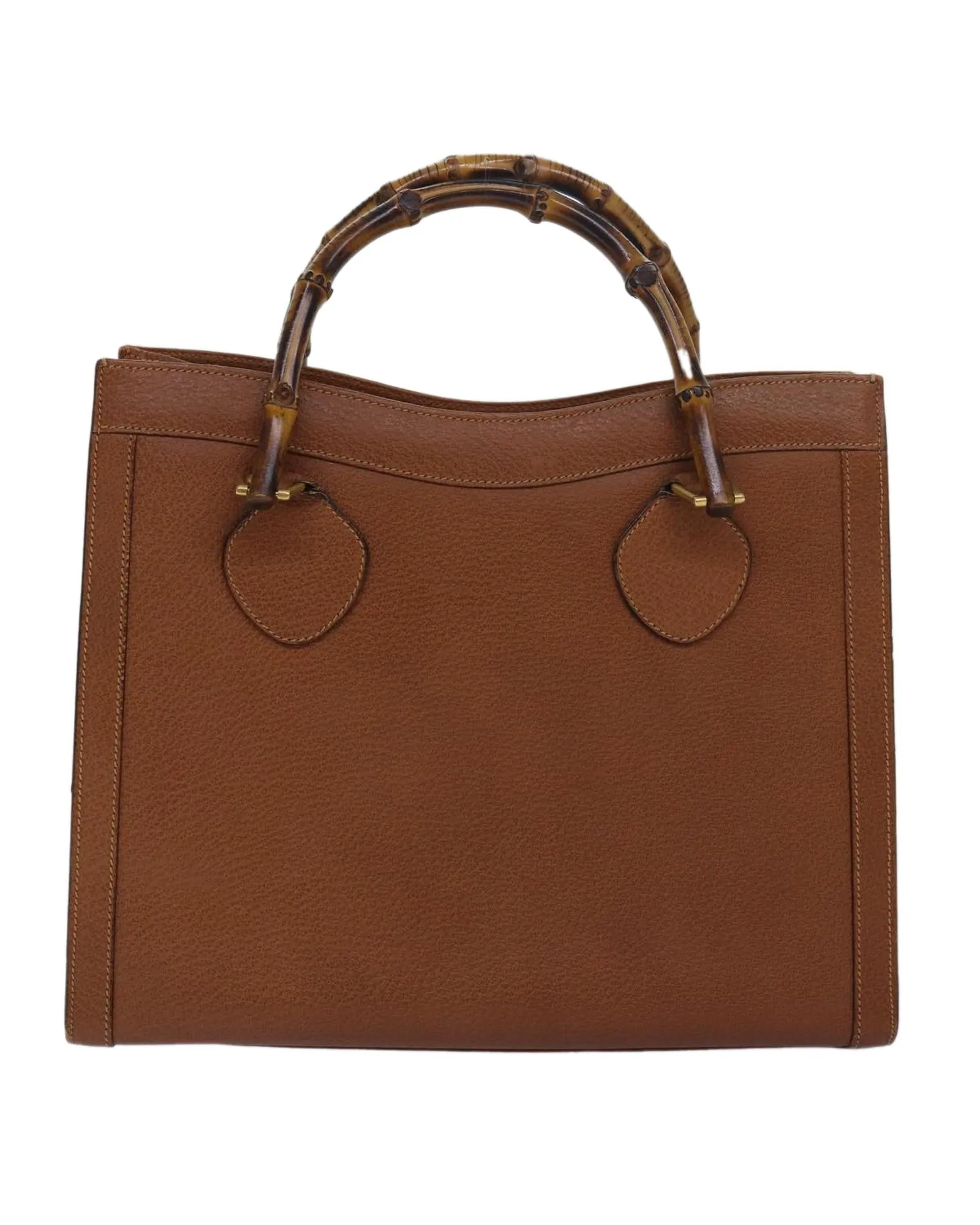 Bamboo Leather Handbag with Handle Drop