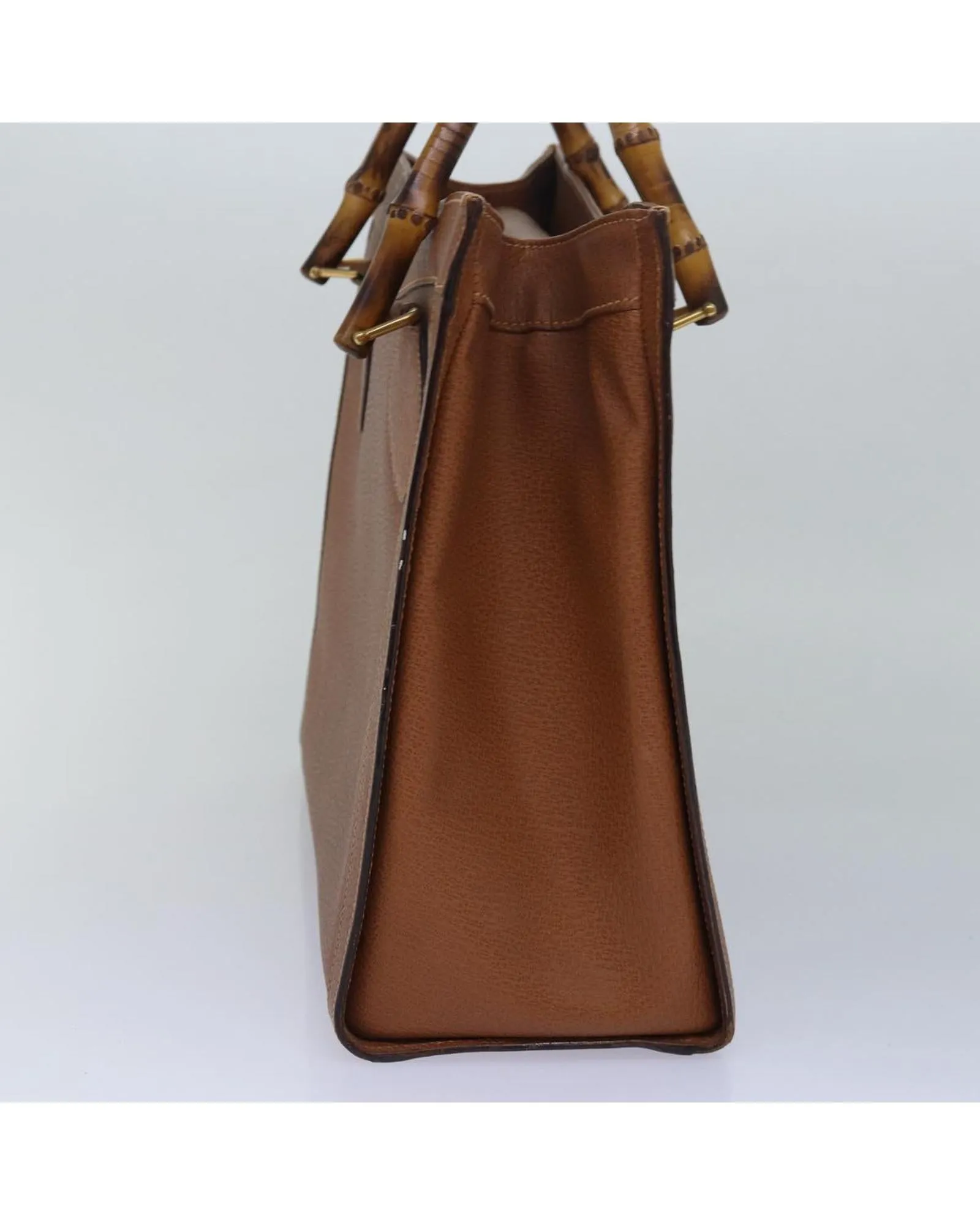 Bamboo Leather Handbag with Handle Drop