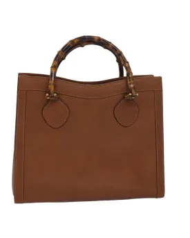 Bamboo Leather Handbag with Handle Drop