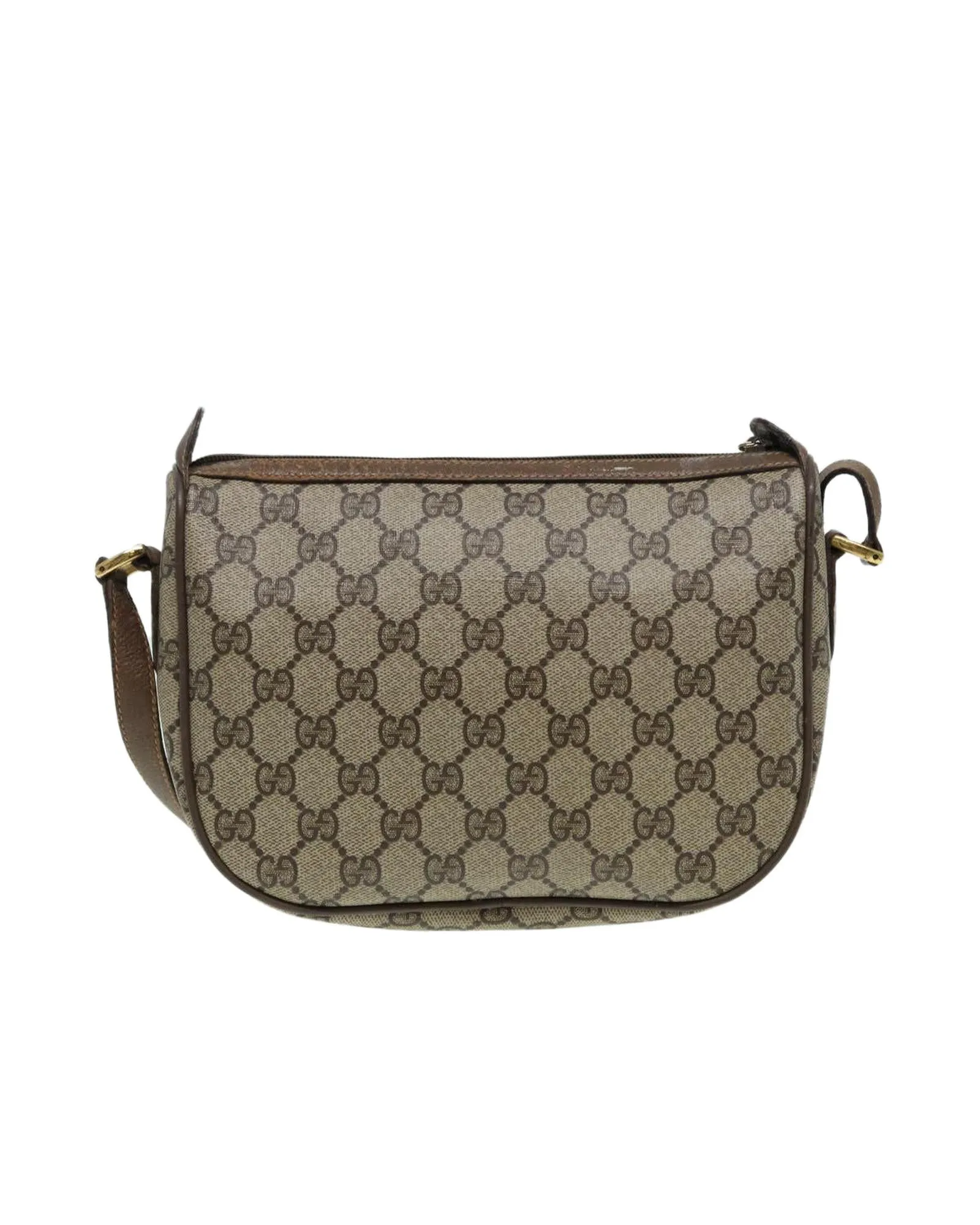 Beige GG Supreme Shoulder Bag with Web Sherry Line Detail