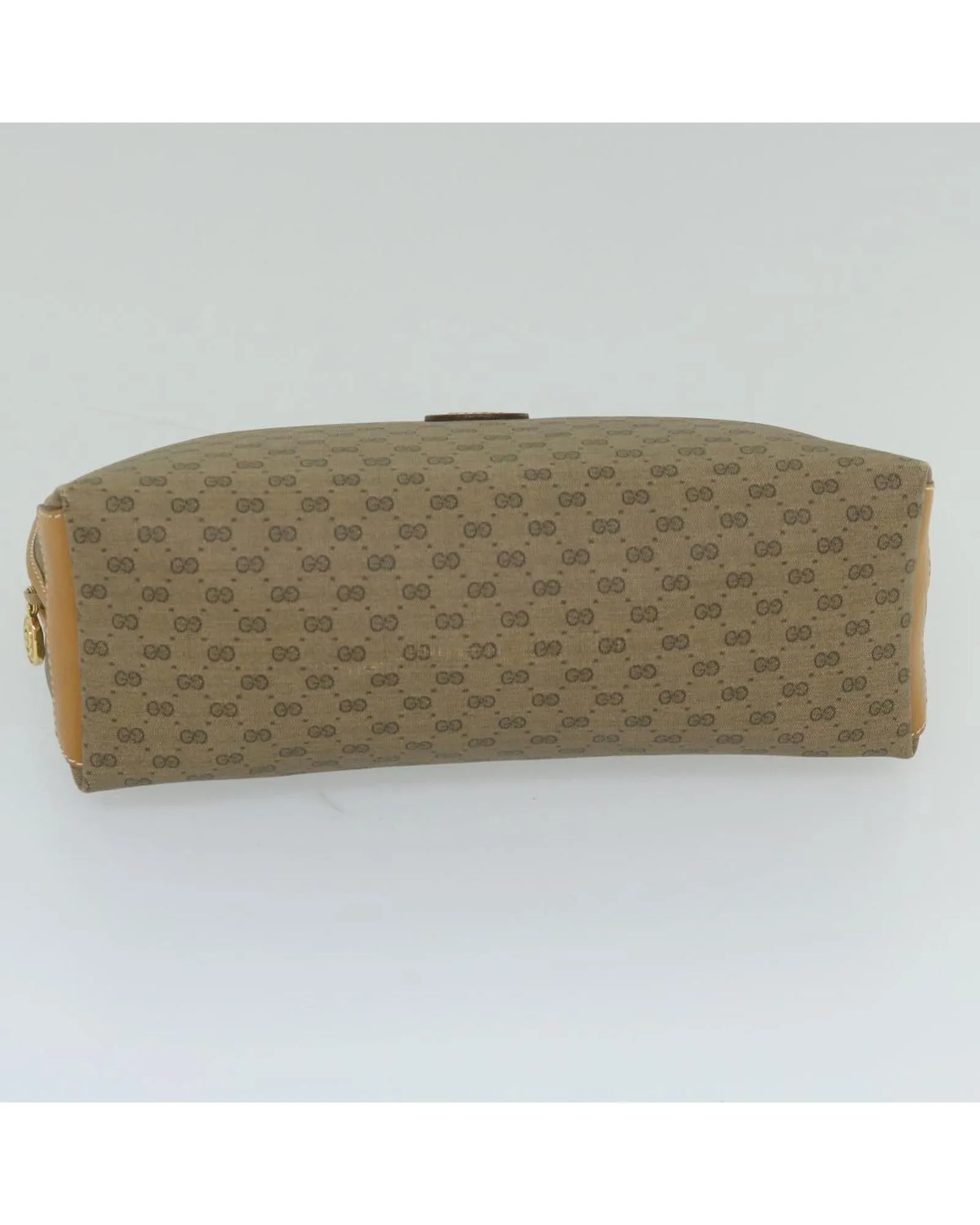 Beige Micro GG Supreme Clutch Bag in PVC Leather