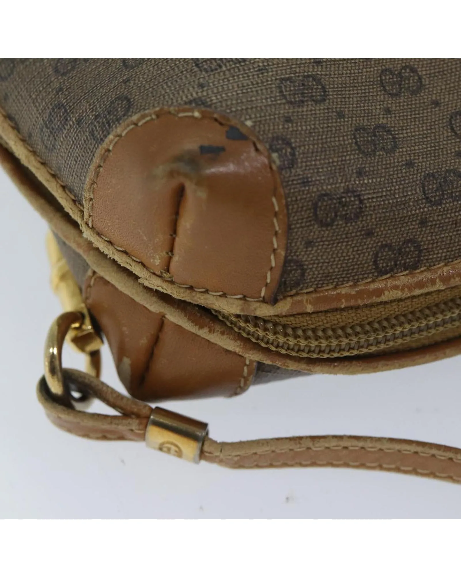 Beige Micro GG Supreme Shoulder Bag with Shoulder Drop 60cm