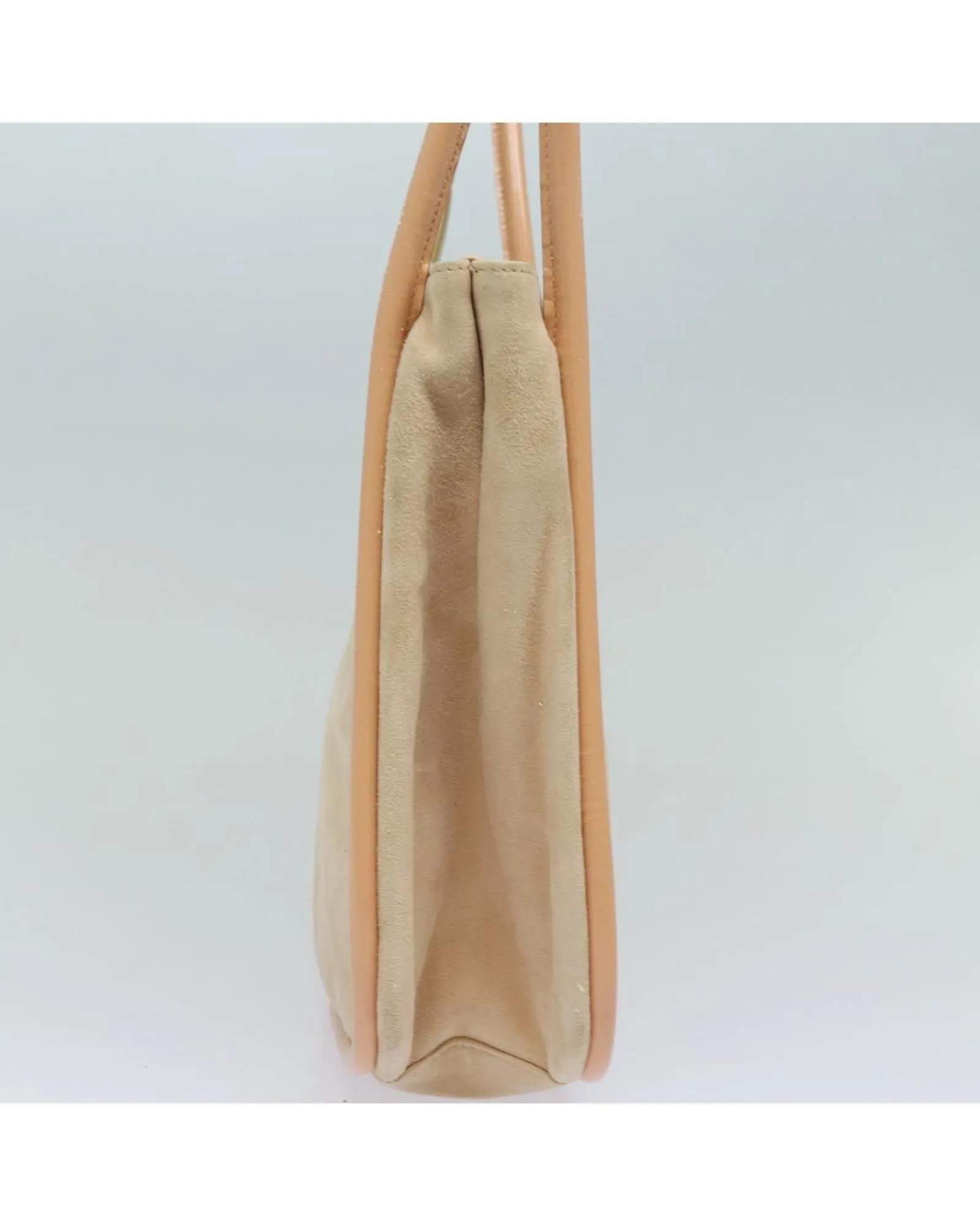 Beige Suede Shoulder Bag with Dust Bag and Serial No.