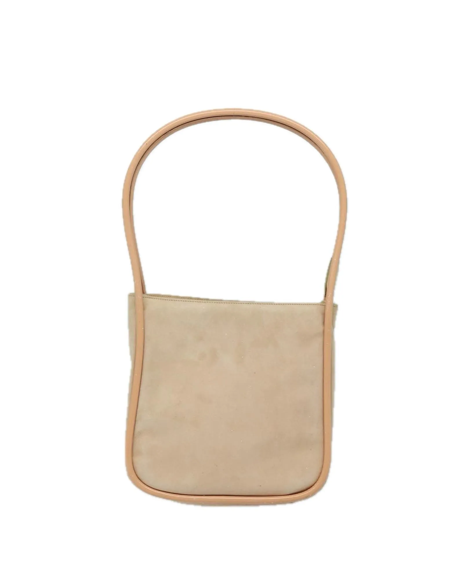 Beige Suede Shoulder Bag with Dust Bag and Serial No.