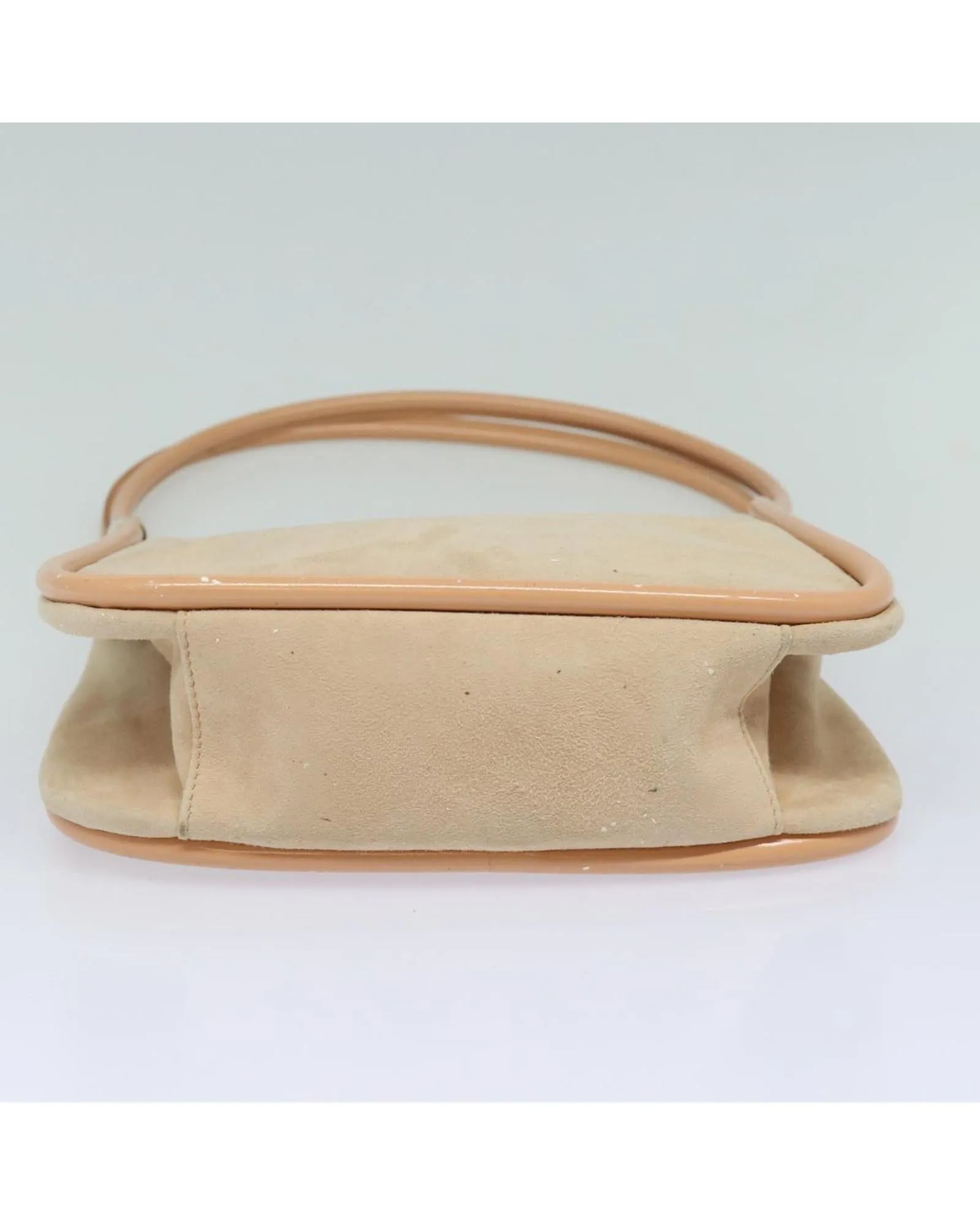 Beige Suede Shoulder Bag with Dust Bag and Serial No.