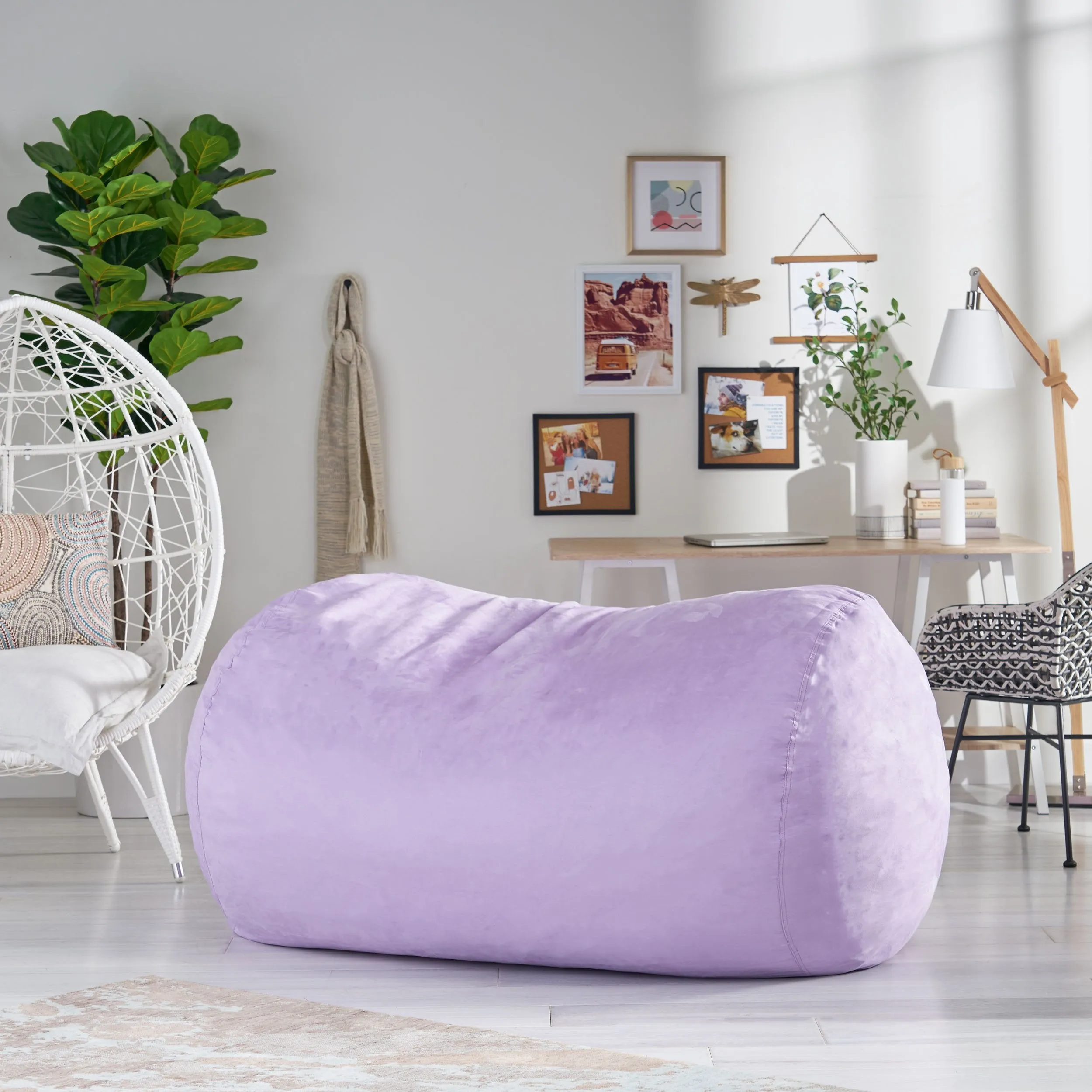 Bern Modern 6.5 Foot Microfiber Pastel Bean Bag