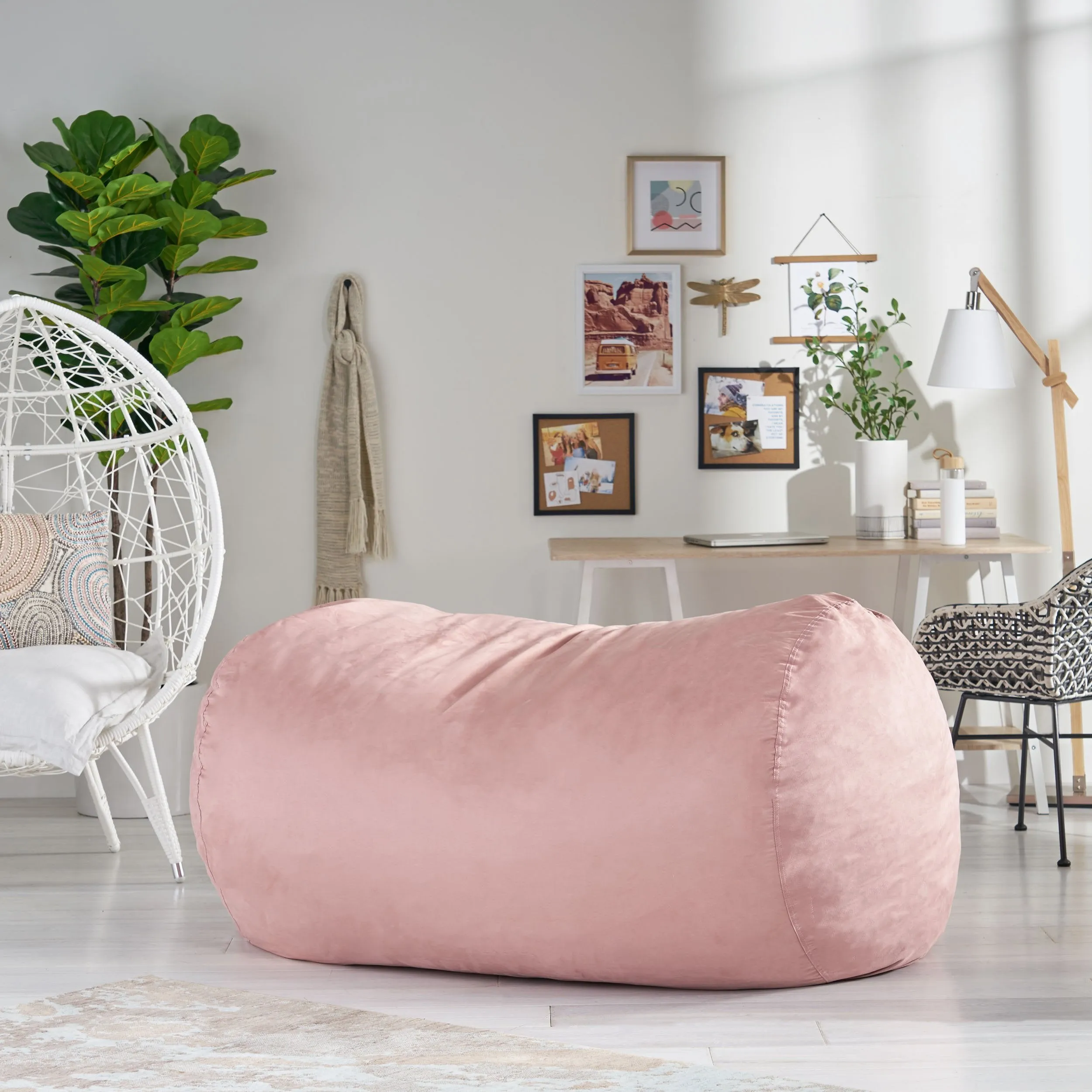 Bern Modern 6.5 Foot Microfiber Pastel Bean Bag