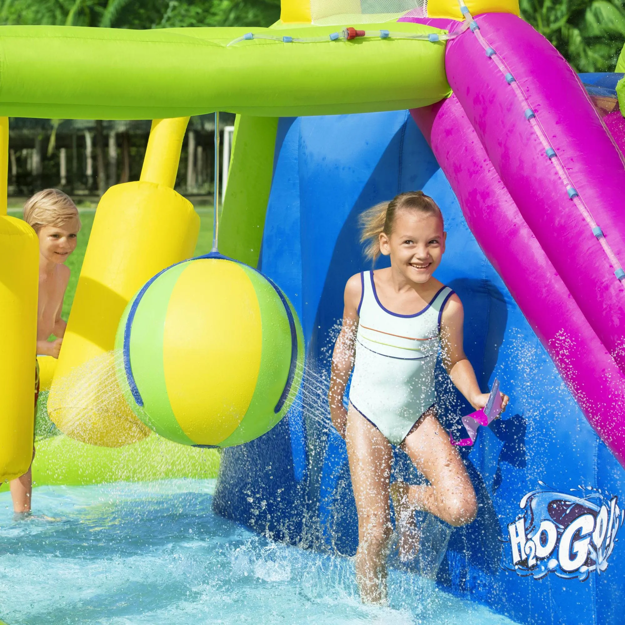 Bestway H2OGO! Splash Course Kids Inflatable Mega Water Park with Air Blower