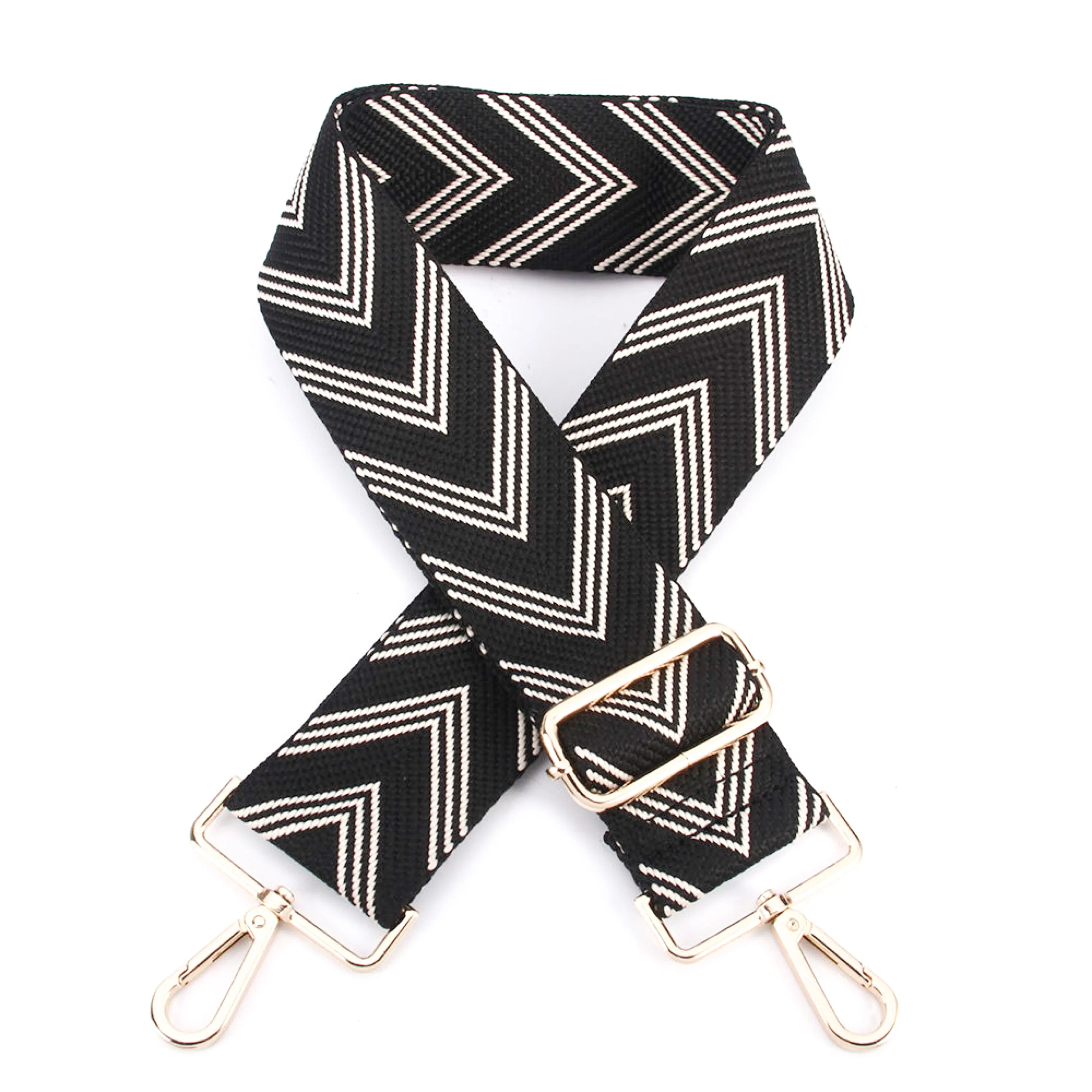 BLACK CHEVRON CROSSBODY STRAP