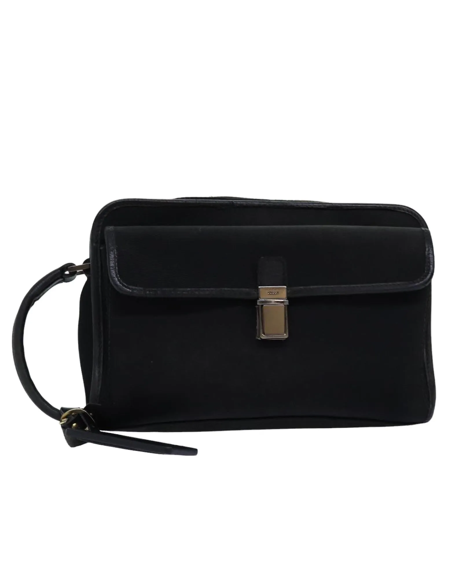 Black Nylon Clutch Bag with Accessory - Italian Made