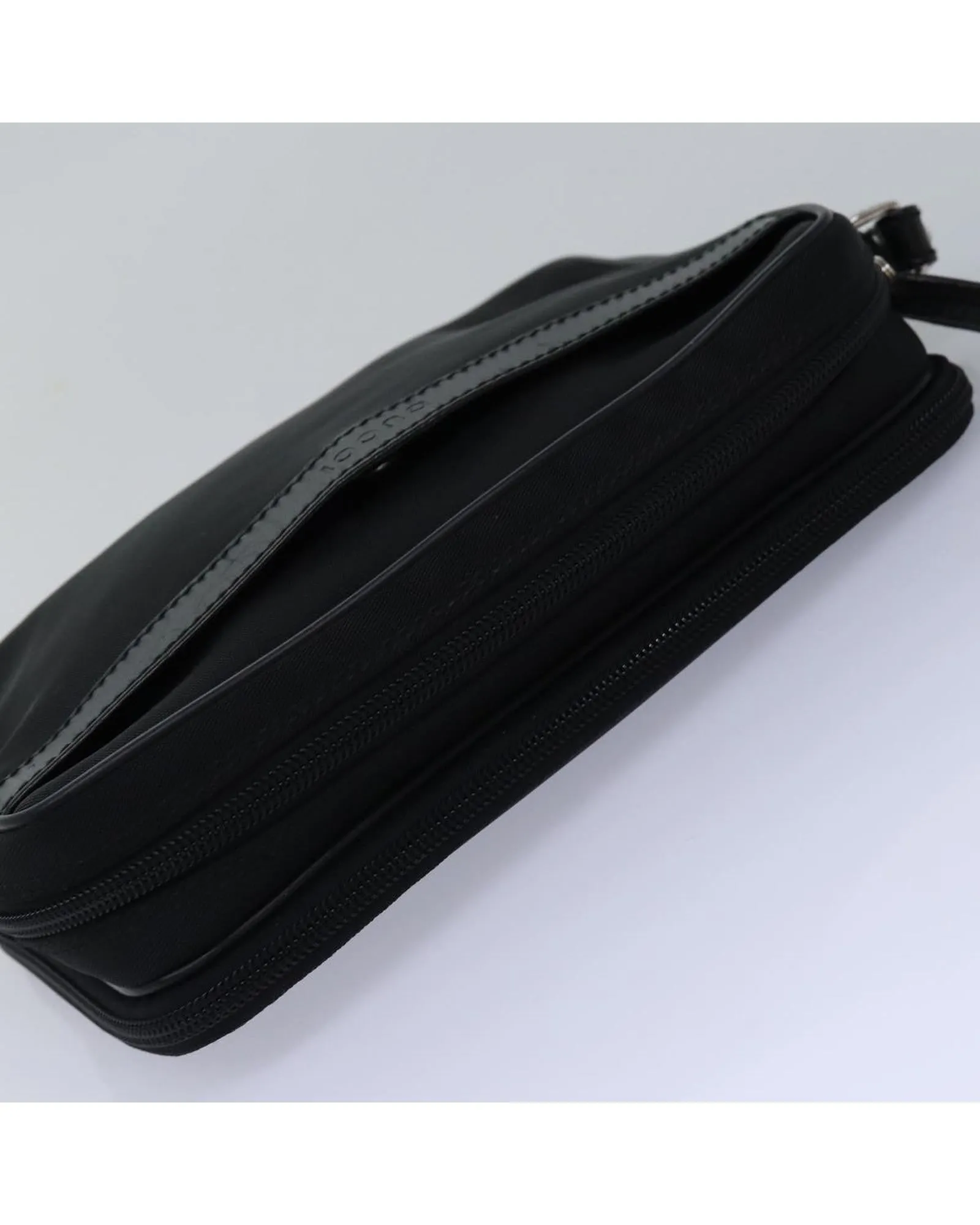 Black Nylon Clutch Bag with Authenticity Card and Made in Italy Label