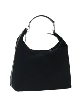 Black Nylon Shoulder Bag with Serial Number and Italian Craftsmanship