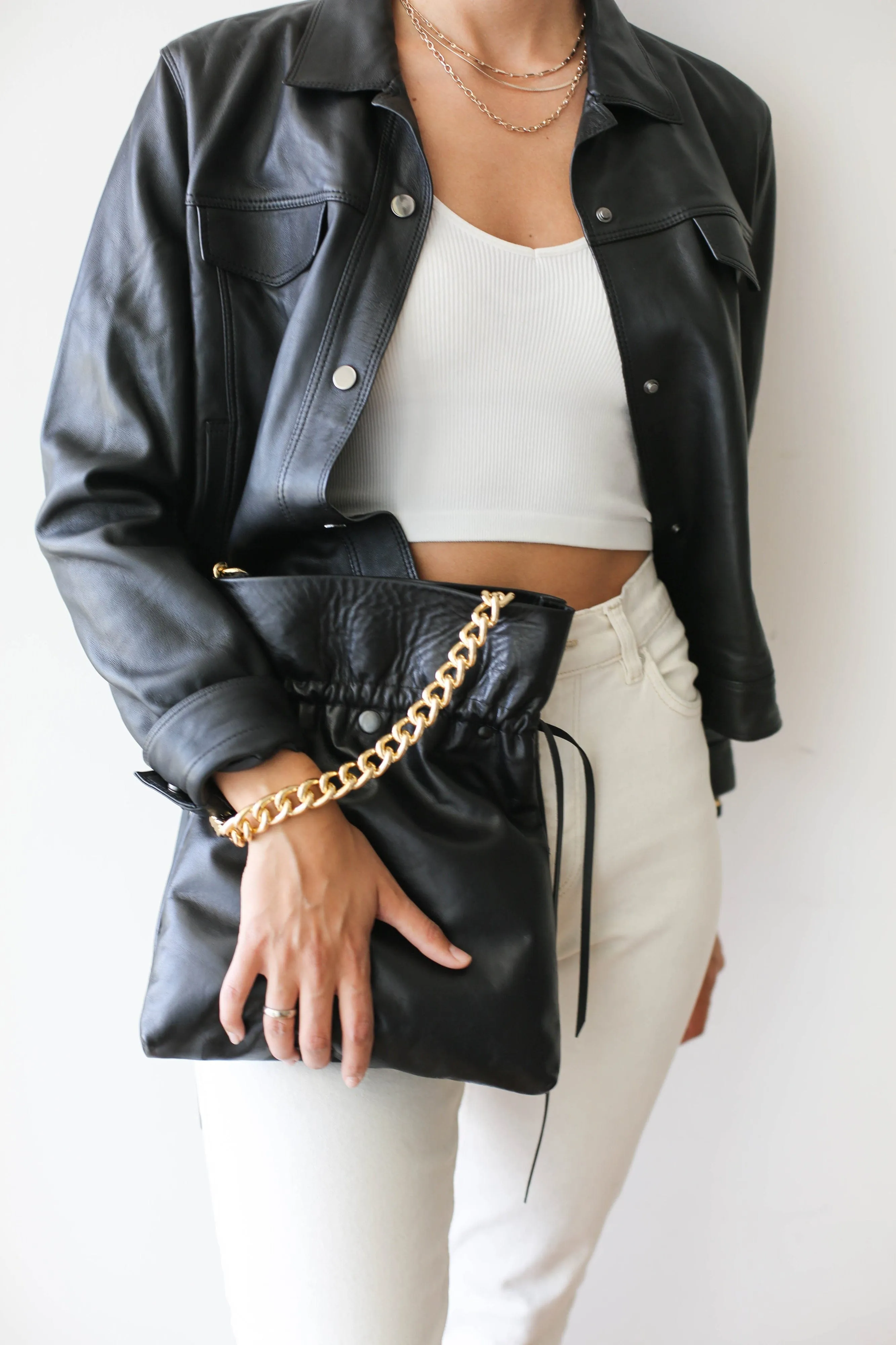 Black Standard Soft Leather Bag