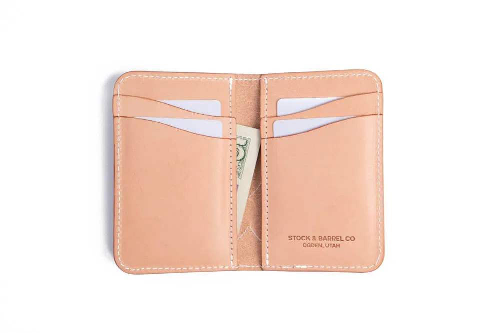 Blemished | No.68 | 'Natural Oak' Western Vertical Leather Wallet