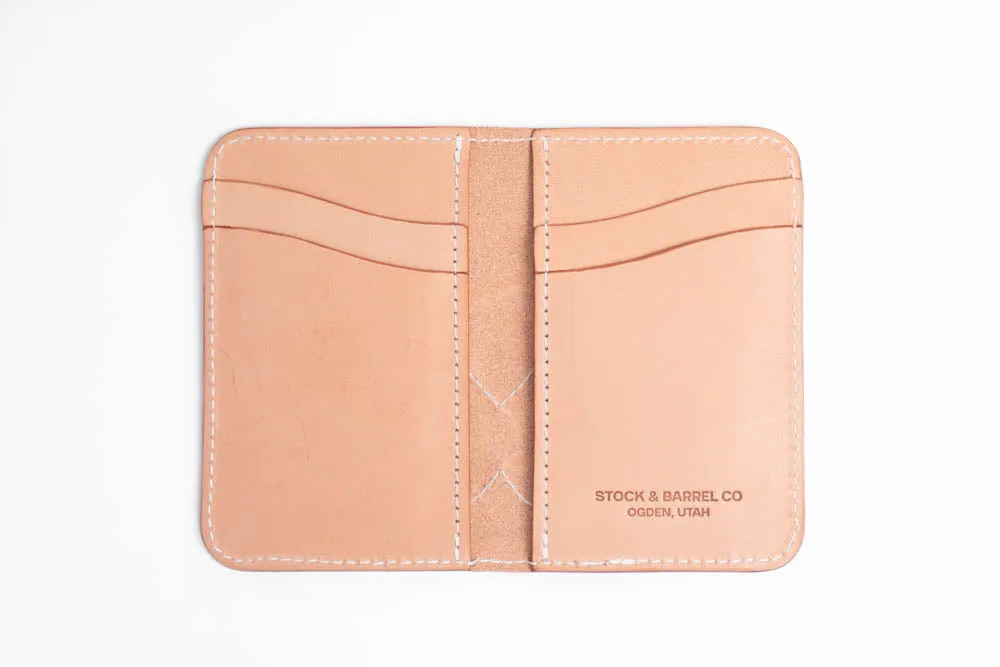 Blemished | No.68 | 'Natural Oak' Western Vertical Leather Wallet