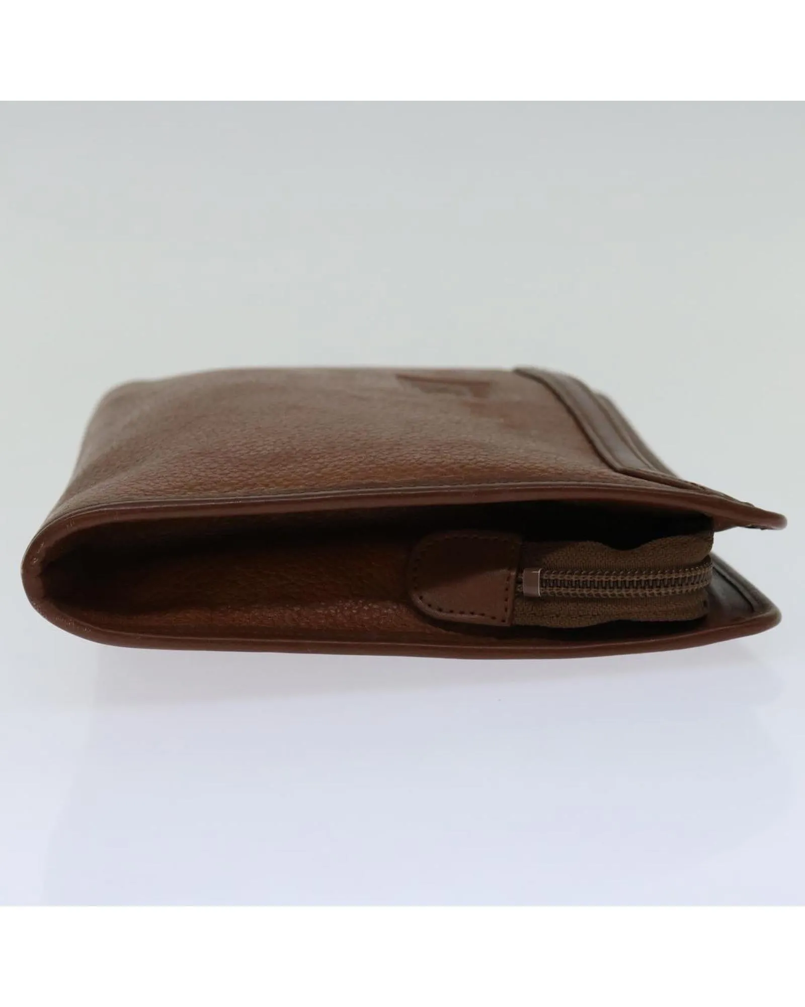 Brown Leather Clutch Bag with Minimalist Design