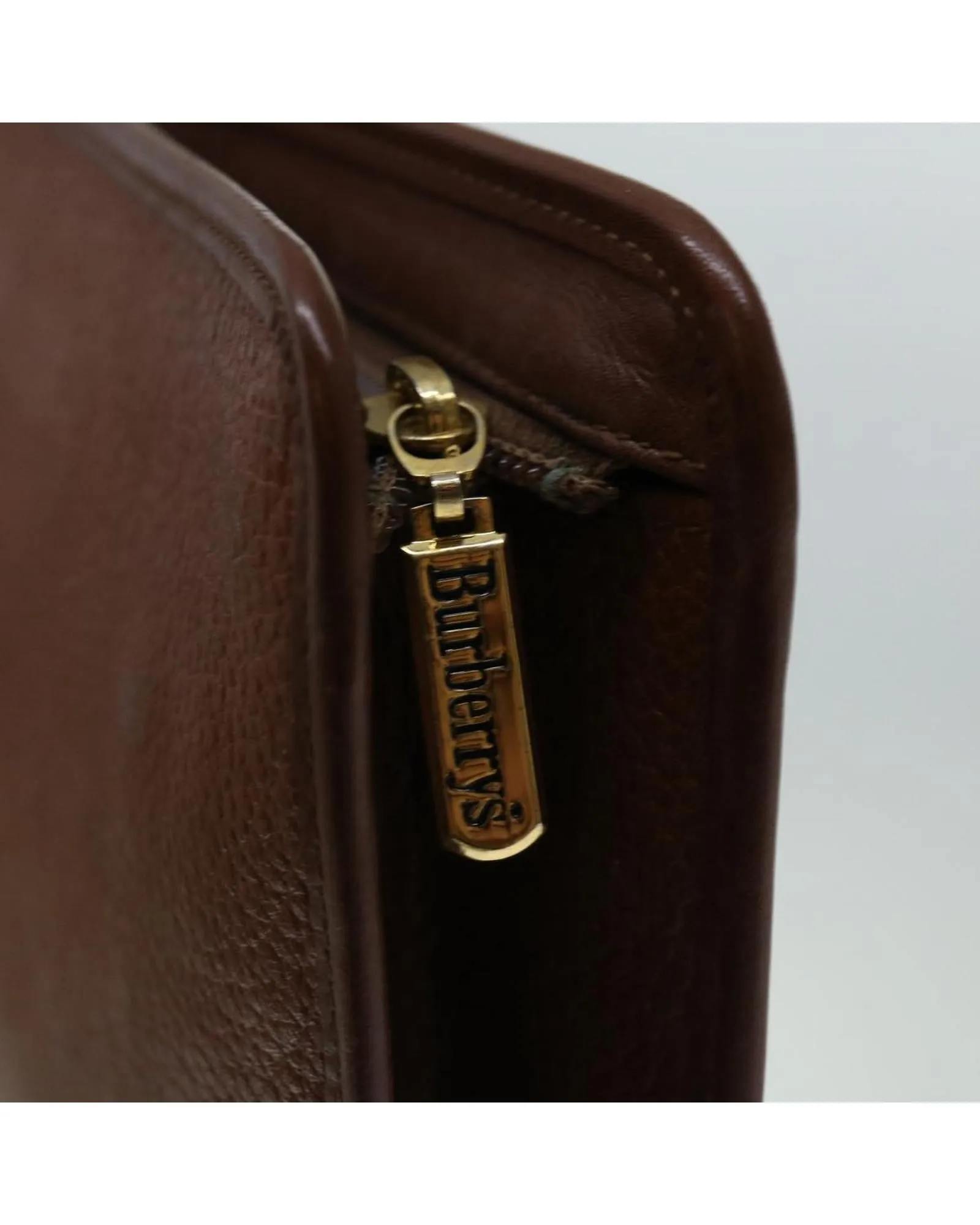 Brown Leather Clutch Bag with Minimalist Design