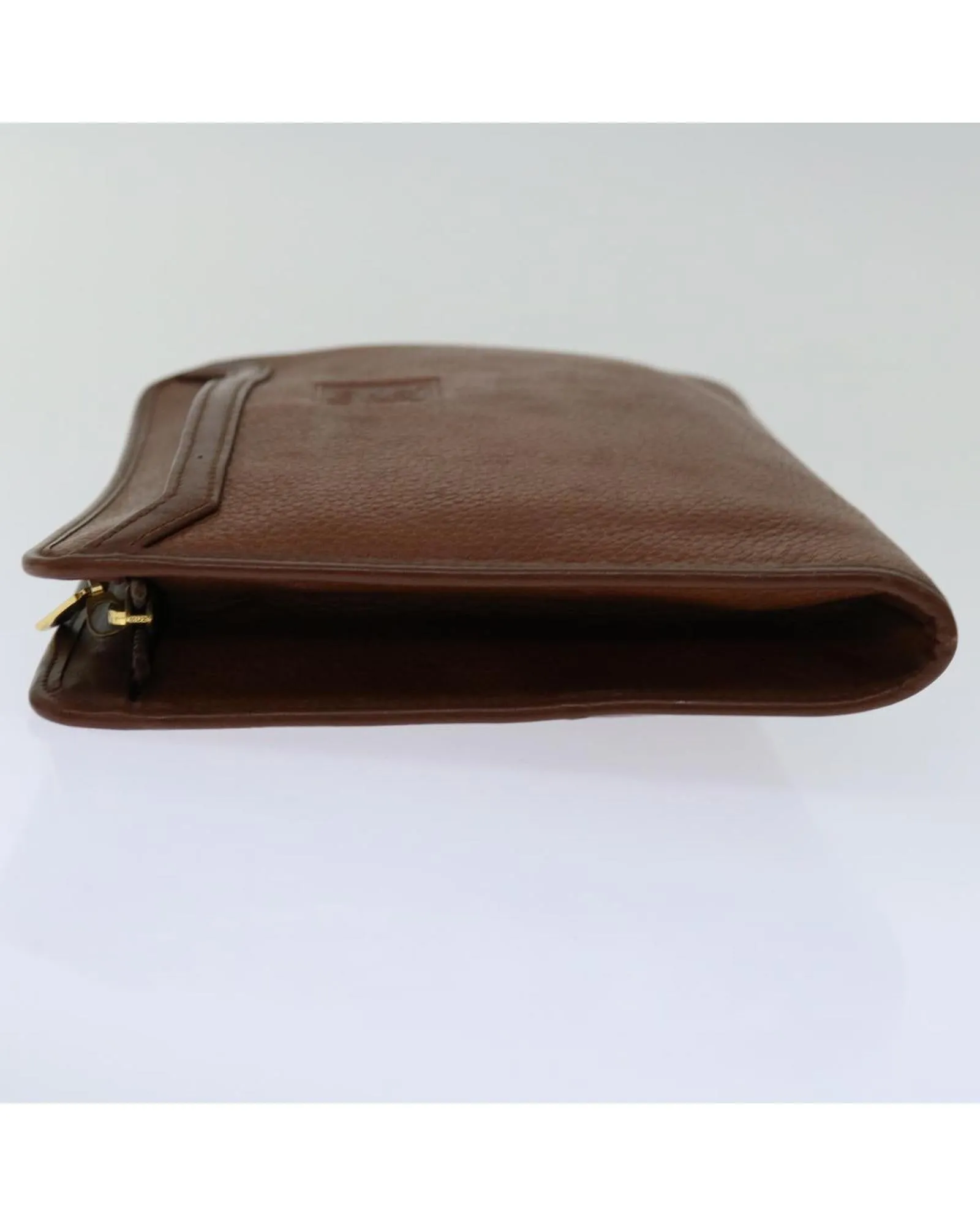 Brown Leather Clutch Bag with Minimalist Design