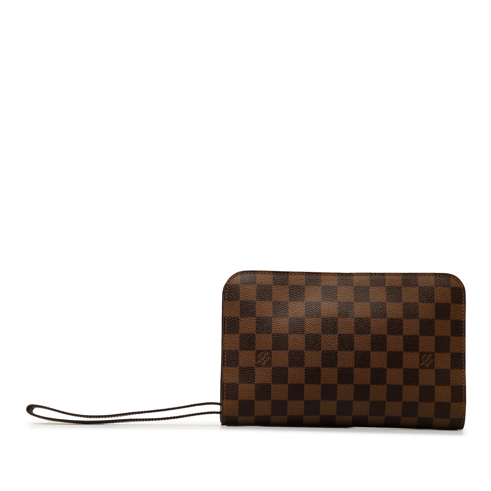 Brown Louis Vuitton Damier Ebene Pochette Saint Louis Clutch Bag