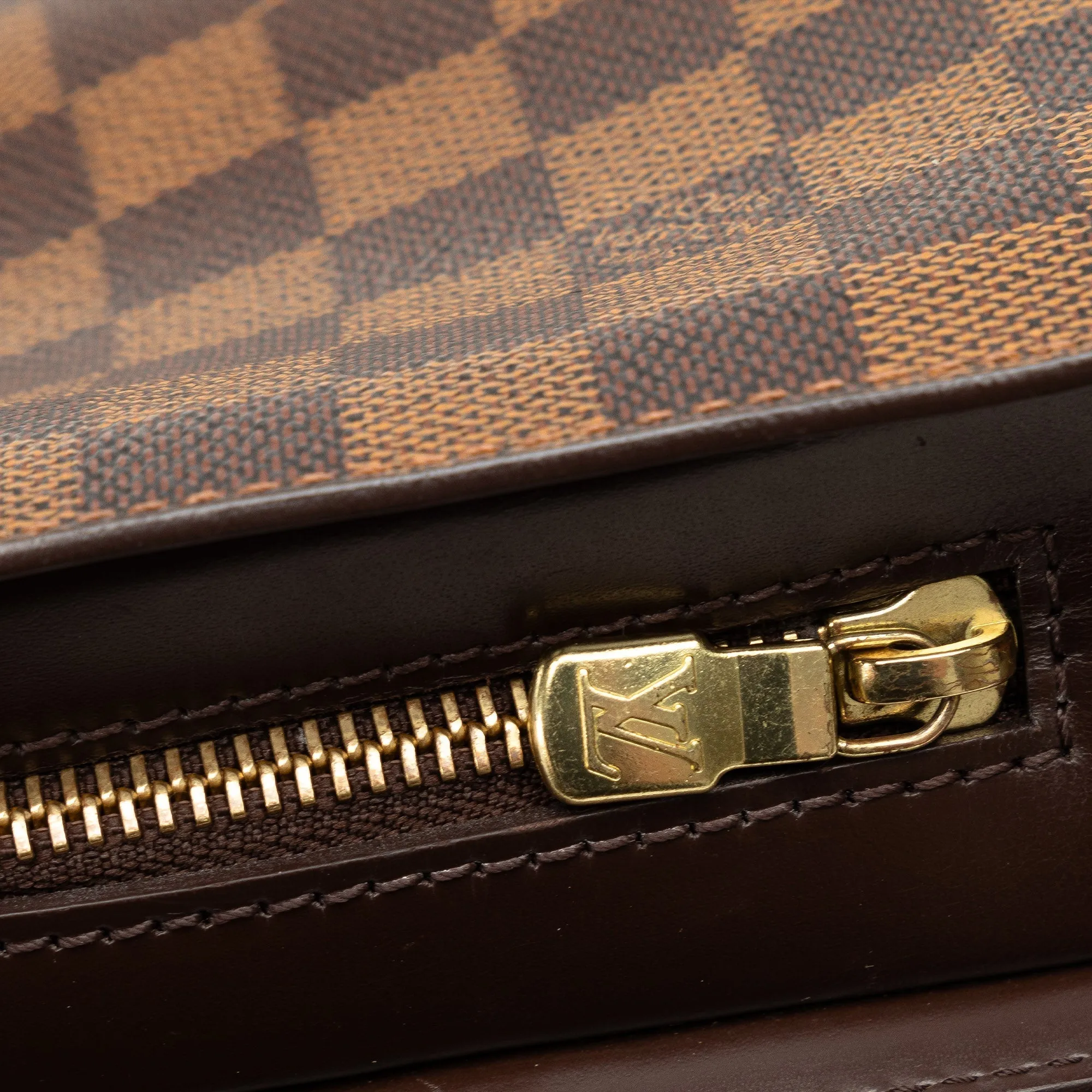 Brown Louis Vuitton Damier Ebene Pochette Saint Louis Clutch Bag