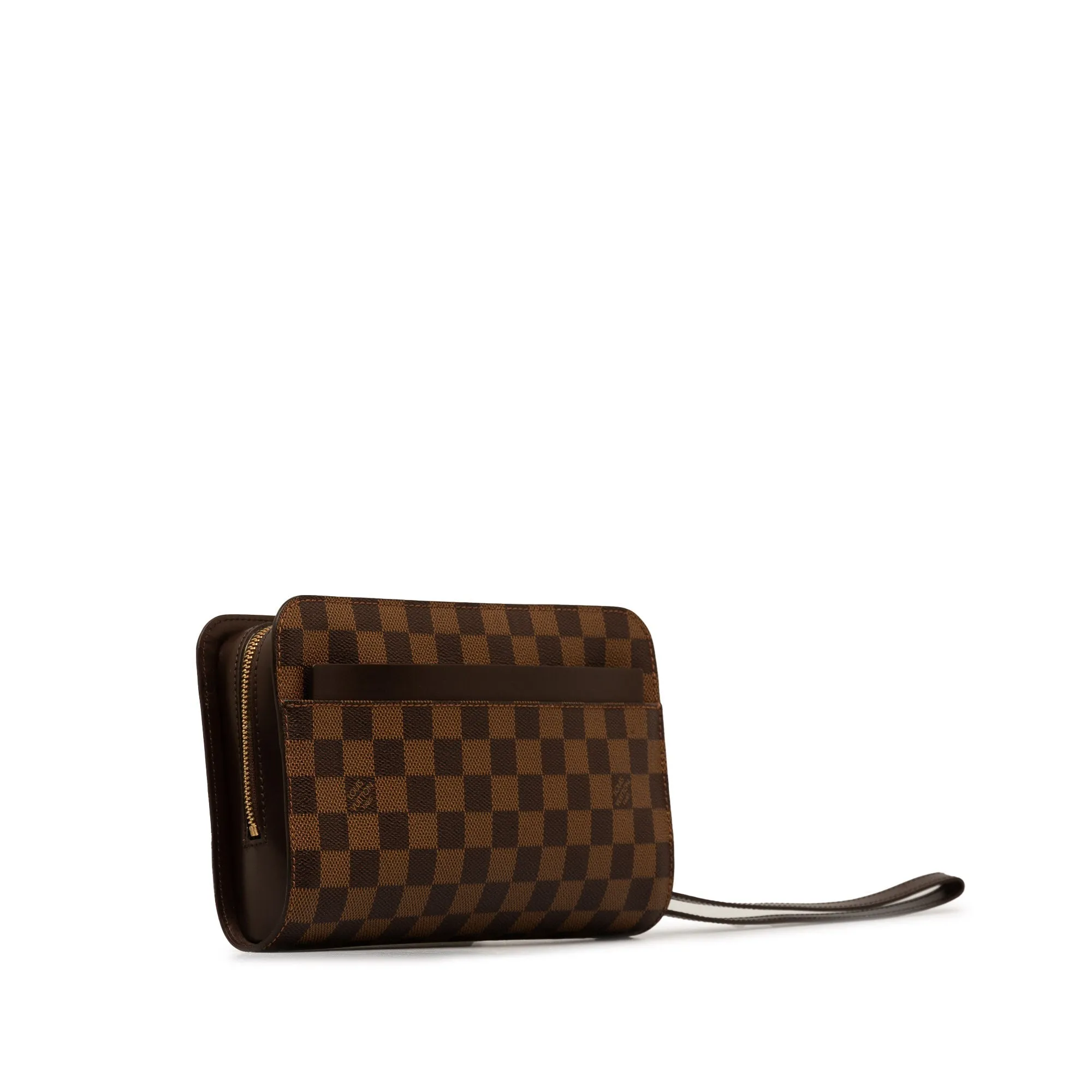 Brown Louis Vuitton Damier Ebene Pochette Saint Louis Clutch Bag