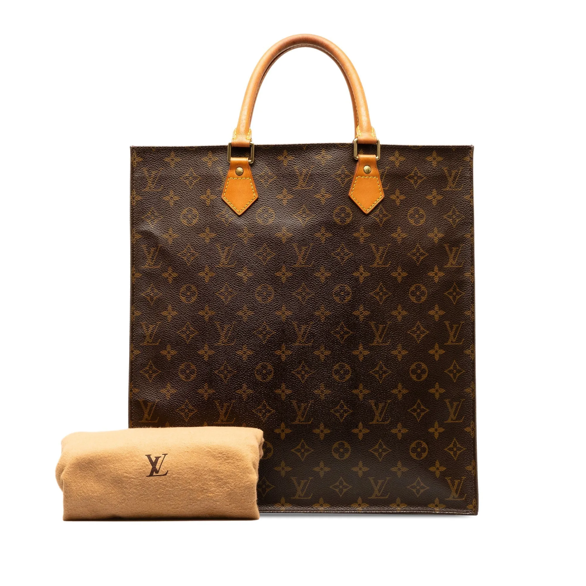 Brown Louis Vuitton Monogram Sac Plat Tote Bag