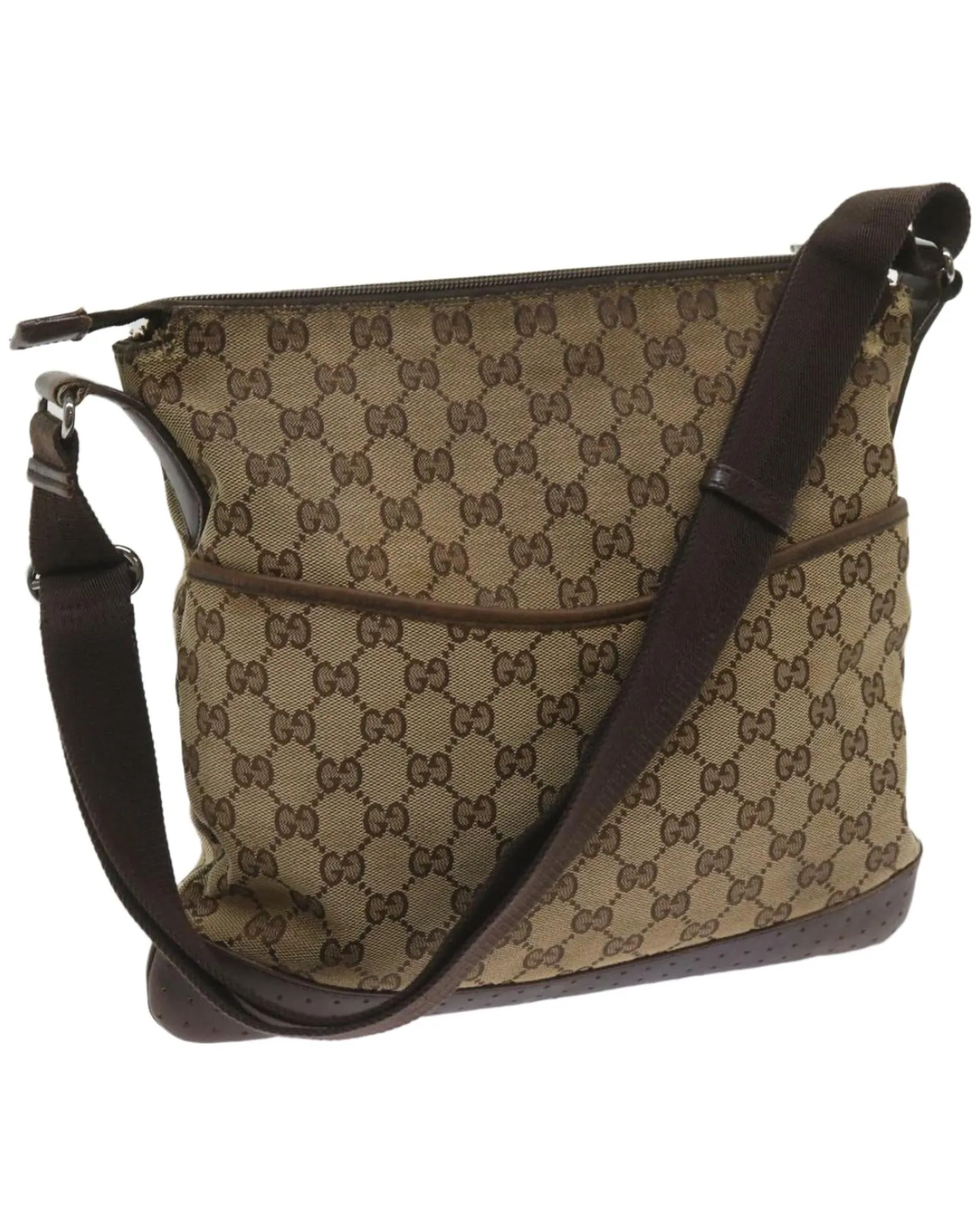 Canvas Shoulder Bag with GG Logo Print