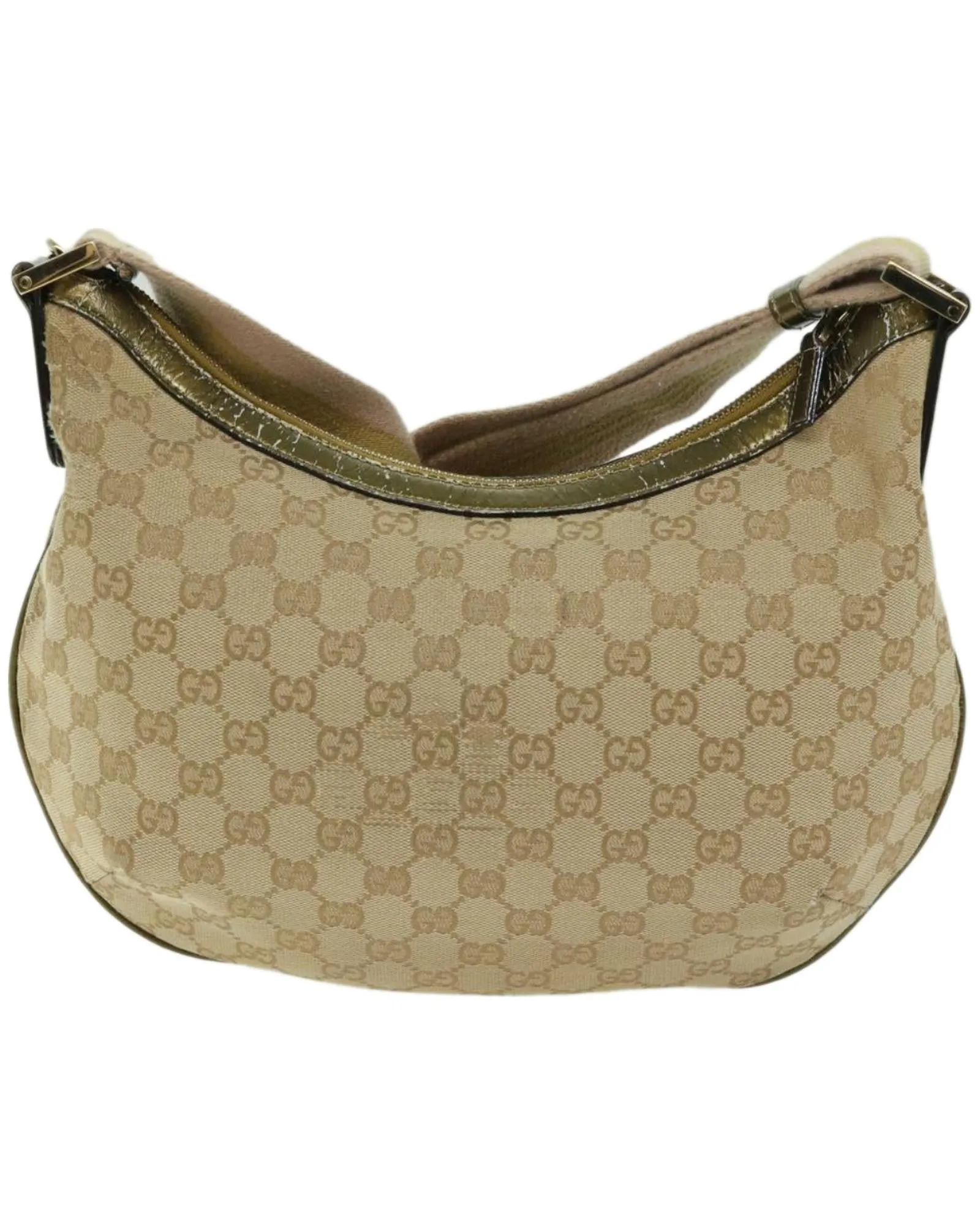 Canvas Shoulder Bag with Sherry Line Detailing and Gold-tone Hardware