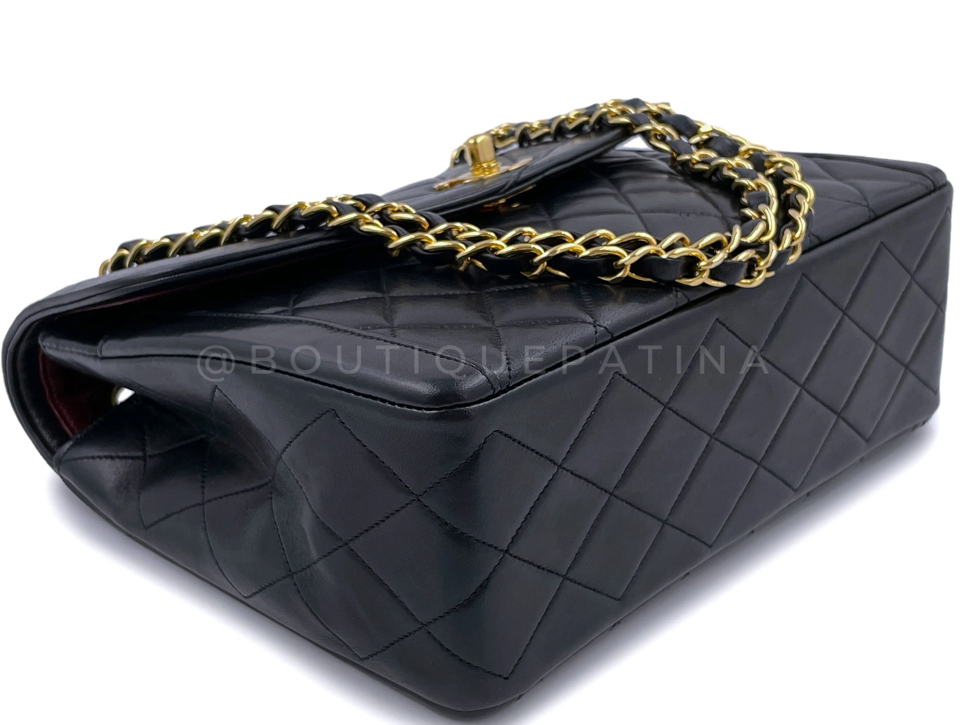 Chanel 1991 Vintage Black Curved Quilted Flap Bag 24k GHW