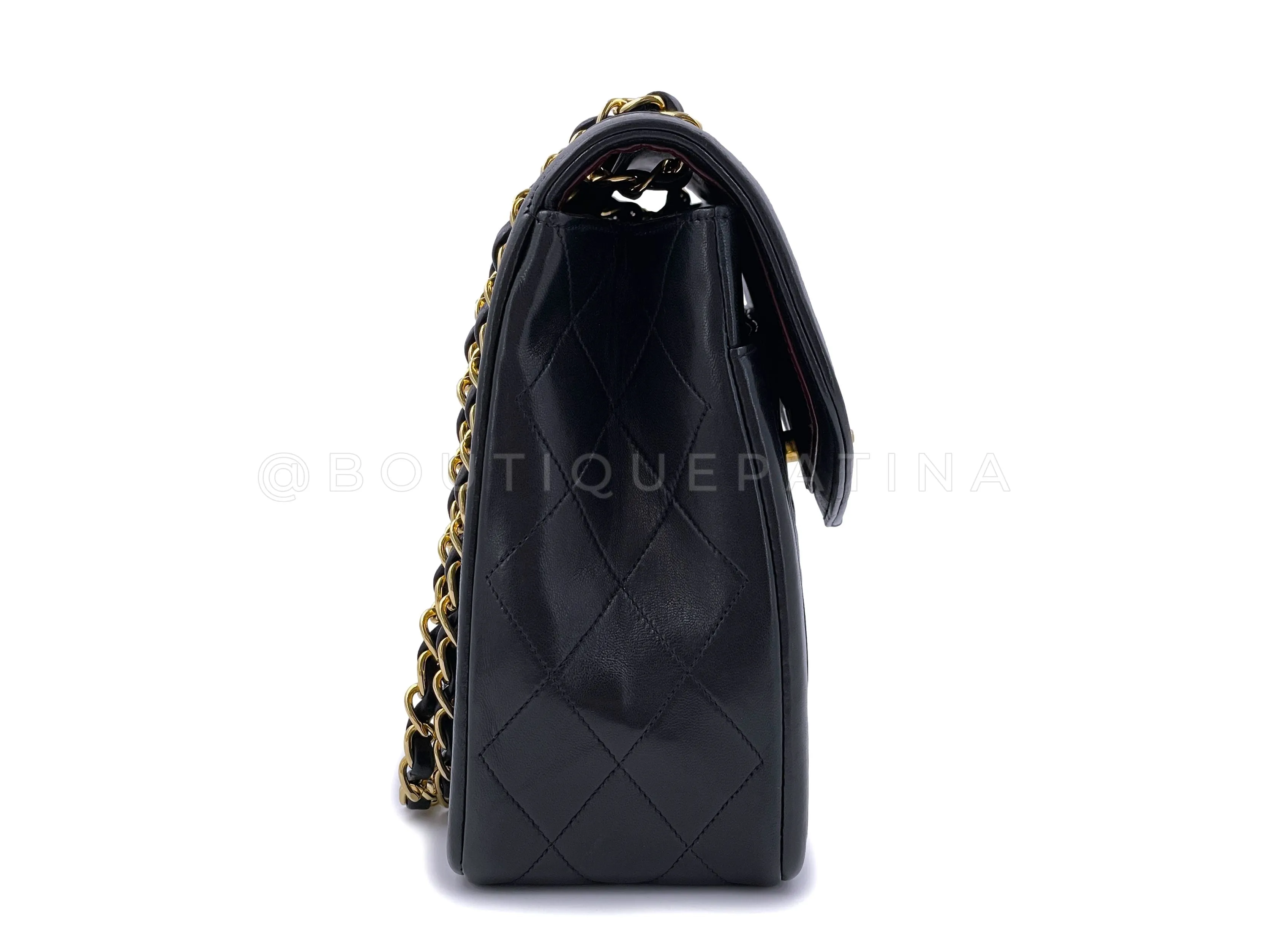 Chanel 1991 Vintage Black Curved Quilted Flap Bag 24k GHW