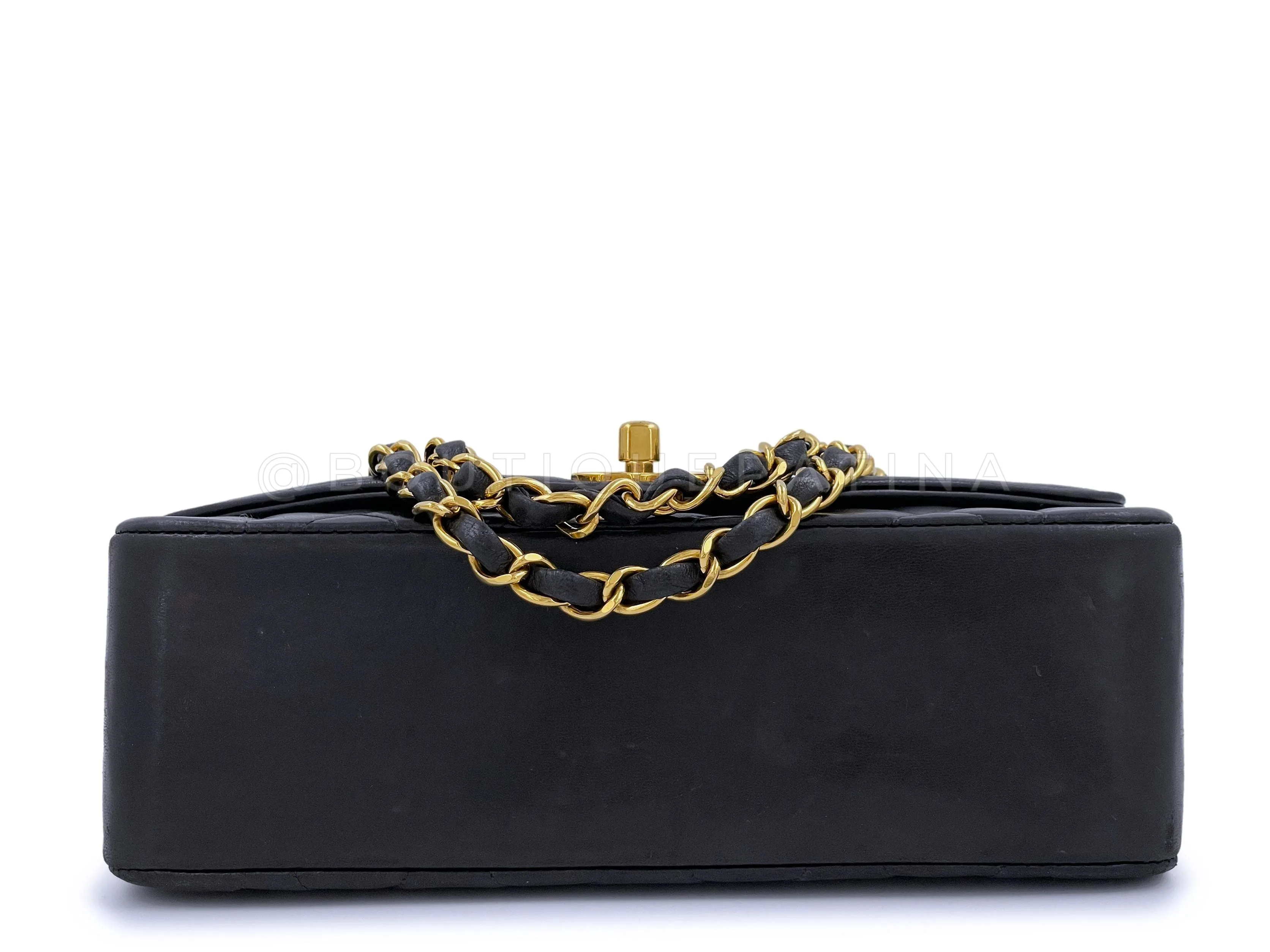 Chanel 1993 Vintage Black Small Diana Flap Bag 24k GHW Lambskin