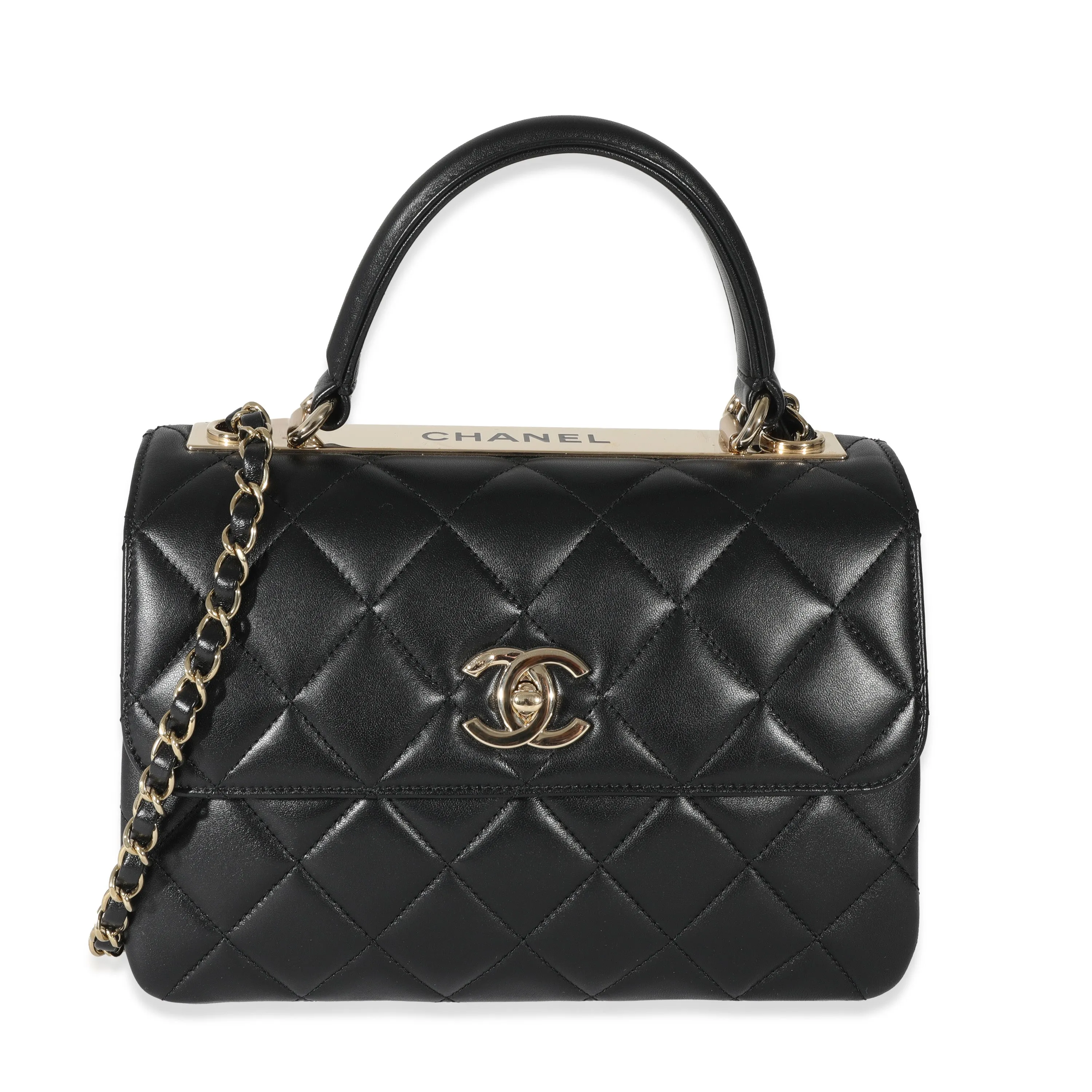 Chanel Black Lambskin Small Trendy Flap Bag