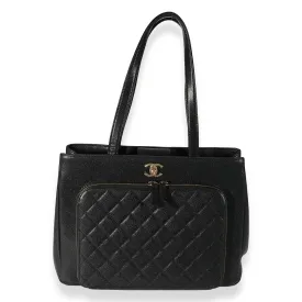 Chanel Black Quilted Caviar Large Business Affinity Tote