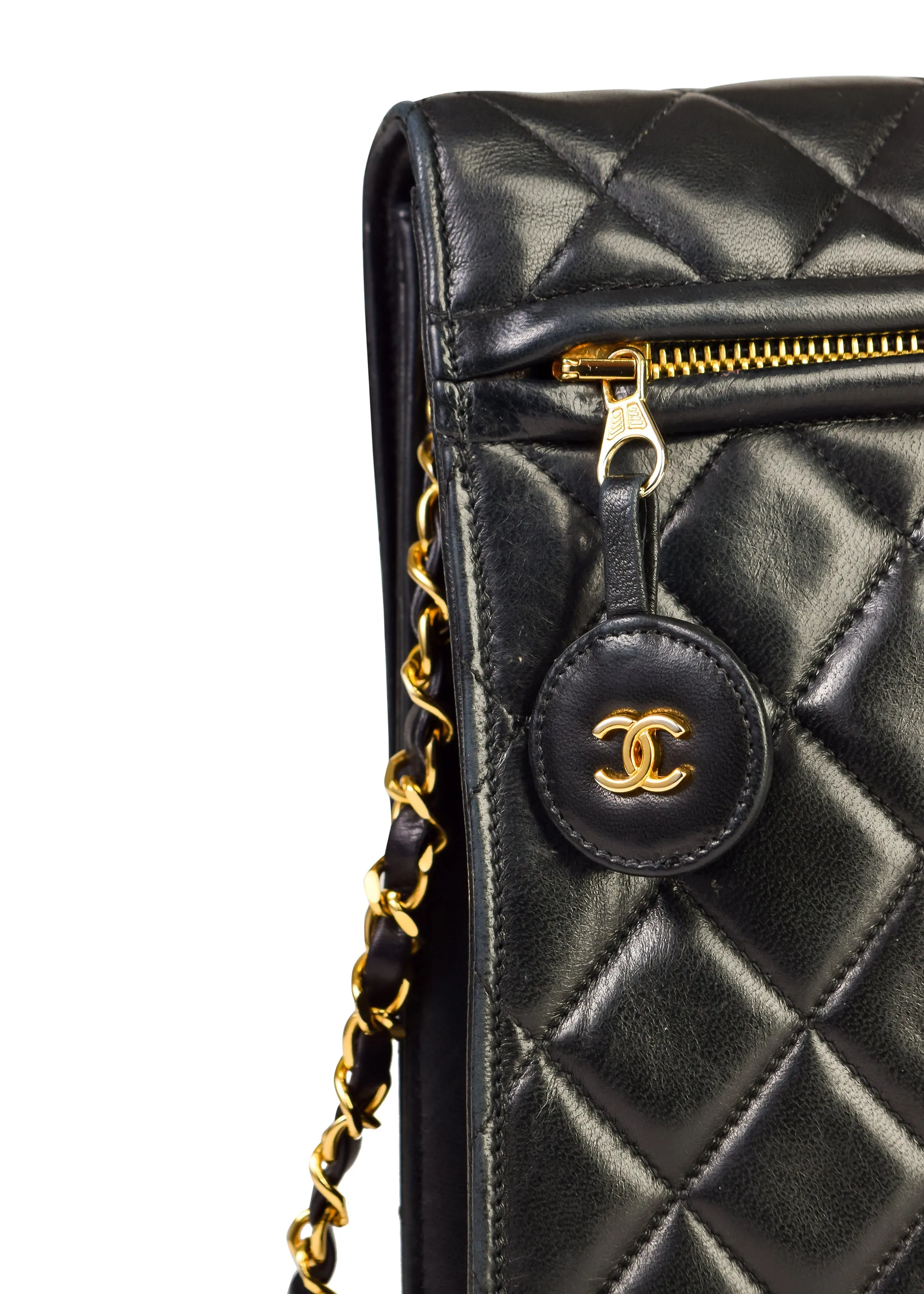 Chanel Vintage Oversized Black Matelasse Quilted Lambskin Leather CC Logo Jumbo Maxi Flap Bag