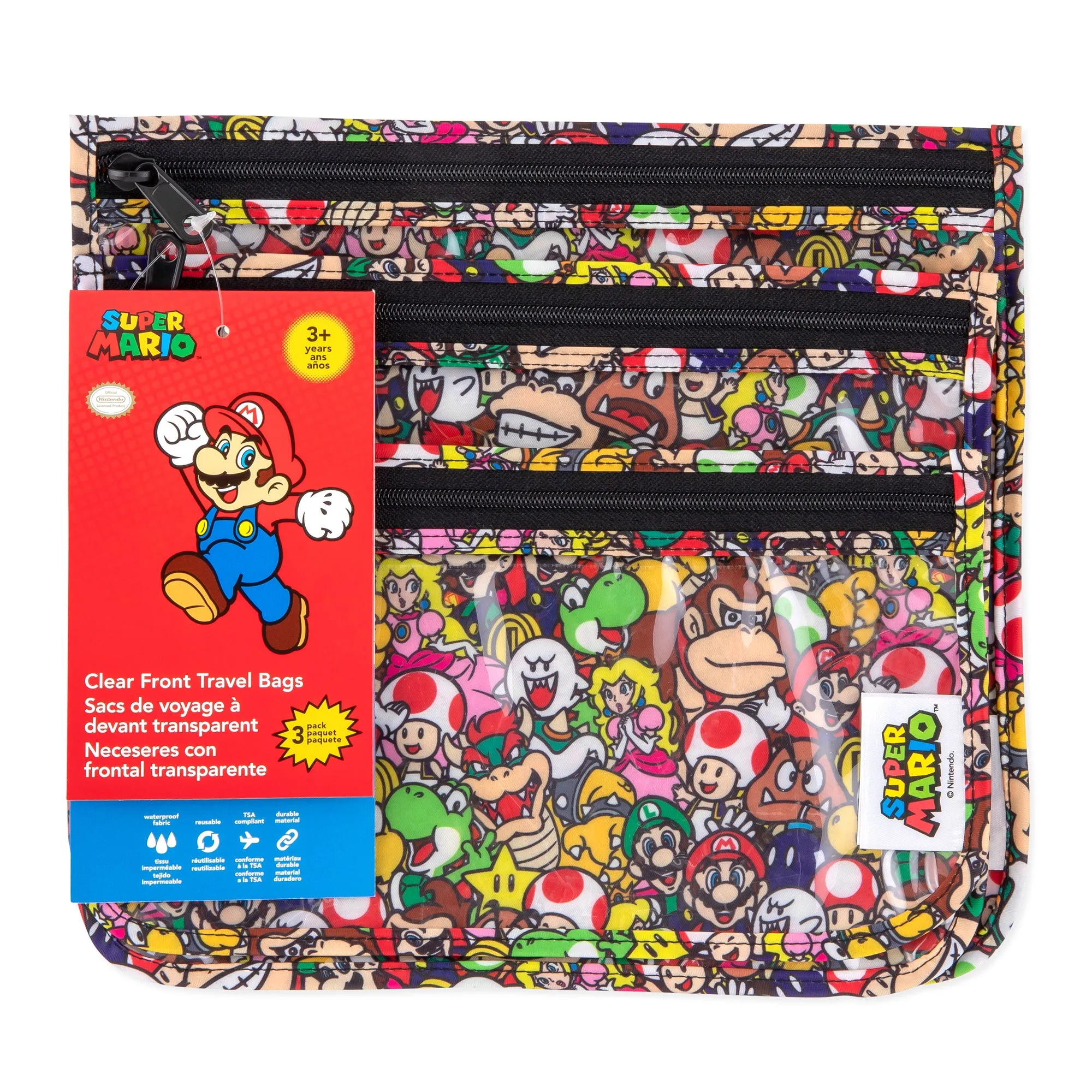 Clear Travel Bag 3-Pack: Super Mario™ Mashup