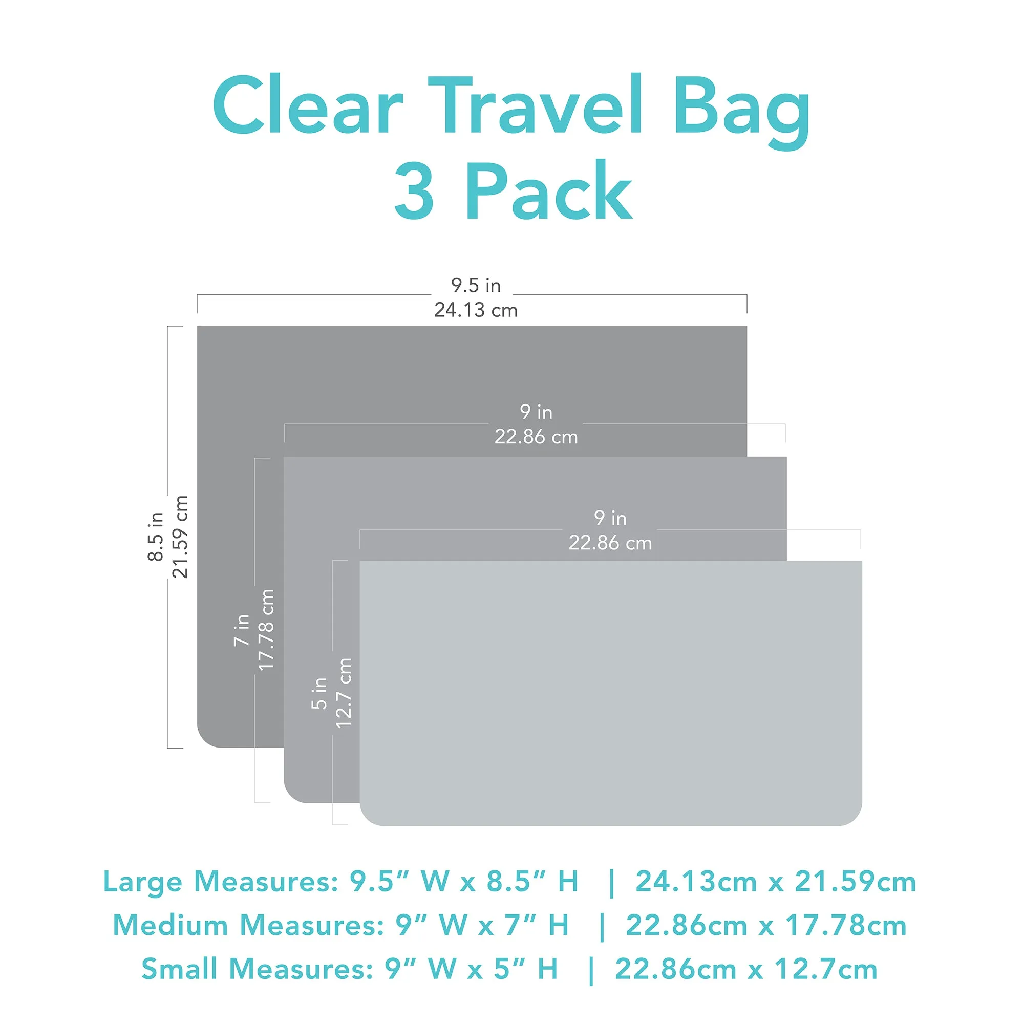 Clear Travel Bag 3-Pack: Winnie and Friends