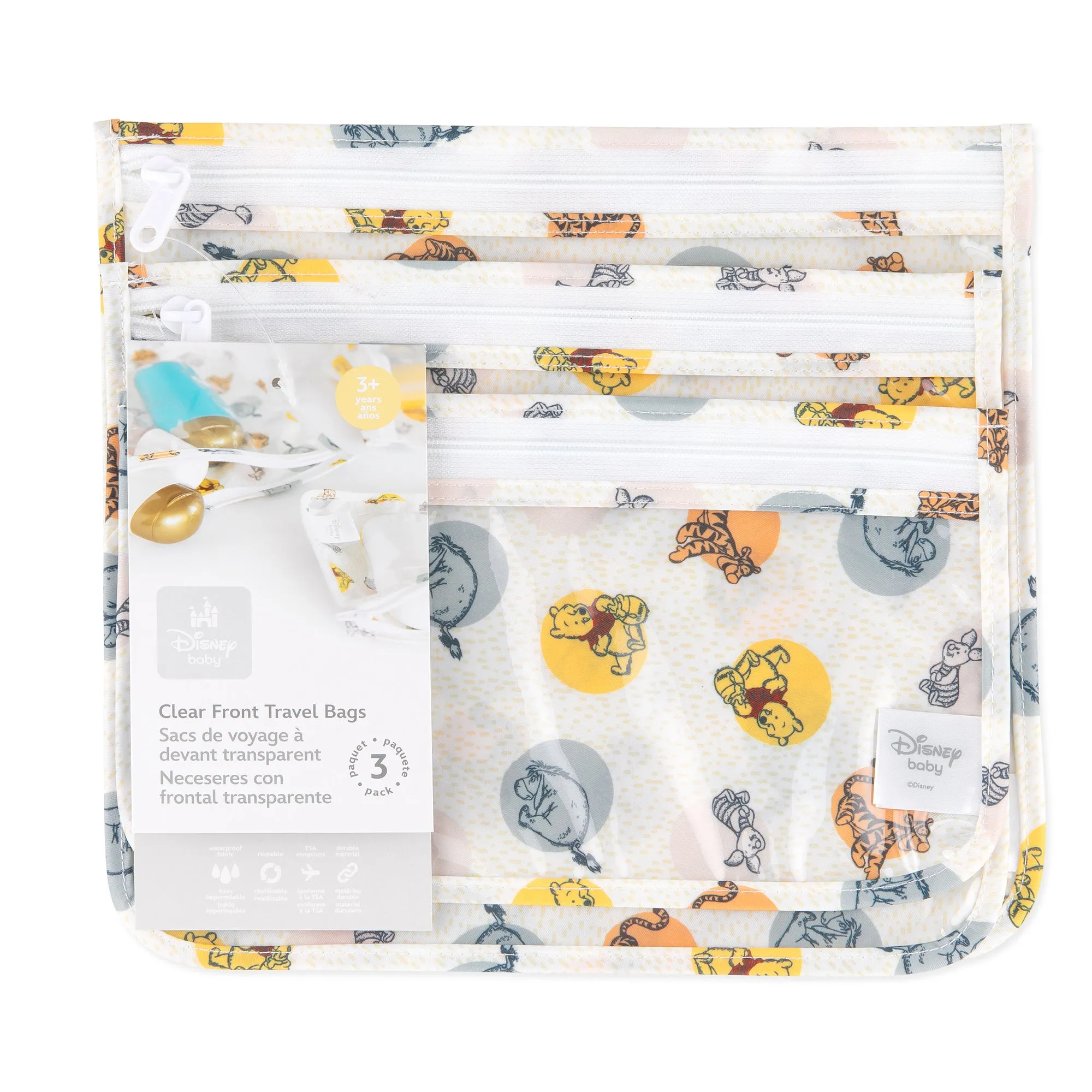 Clear Travel Bag 3-Pack: Winnie and Friends