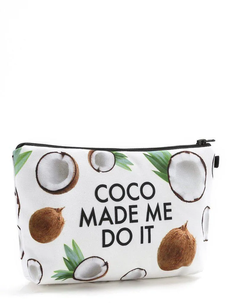 Coco & Letter Print Makeup Bag