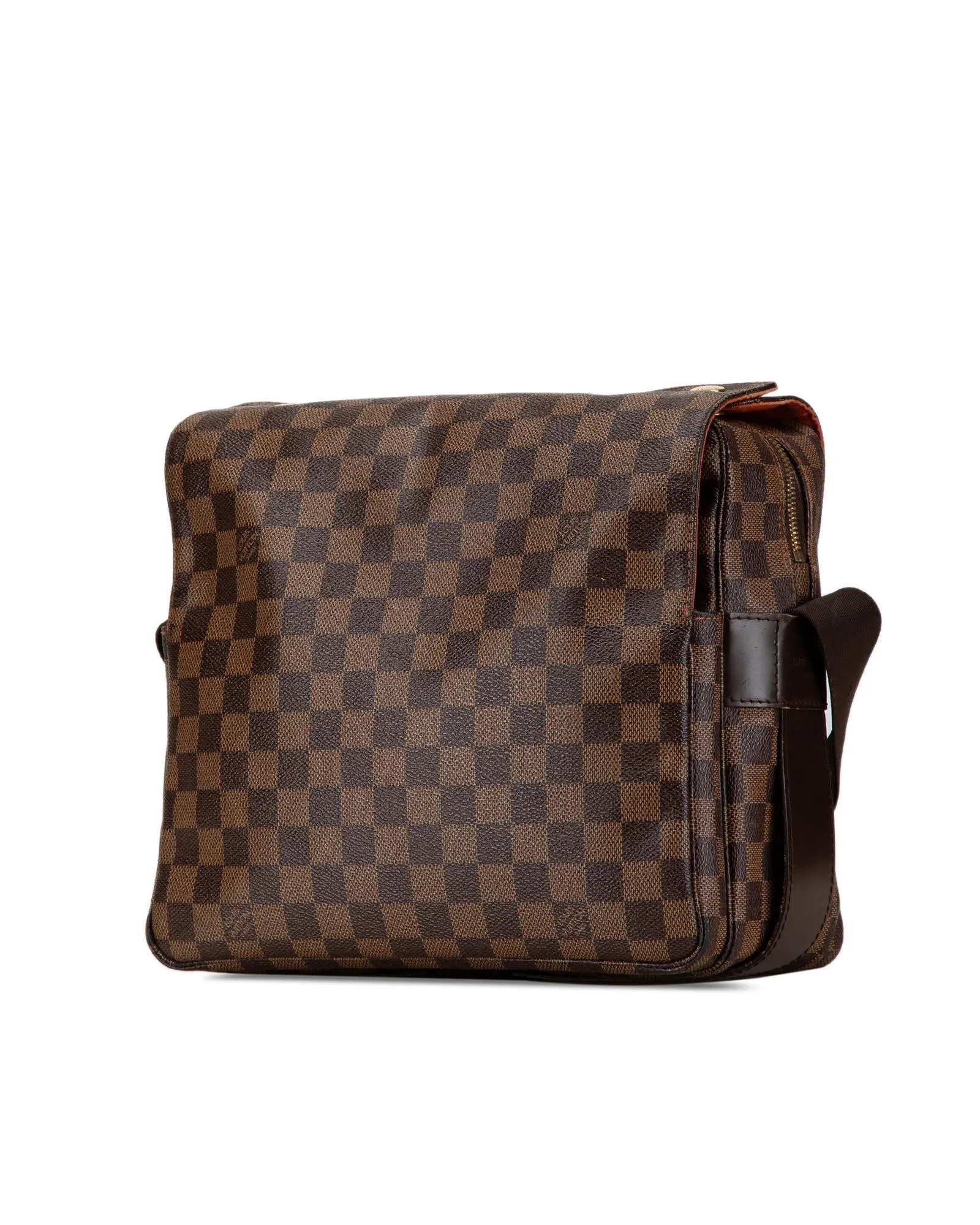 Damier Ebene Canvas Bag with Leather Trim and Adjustable Strap