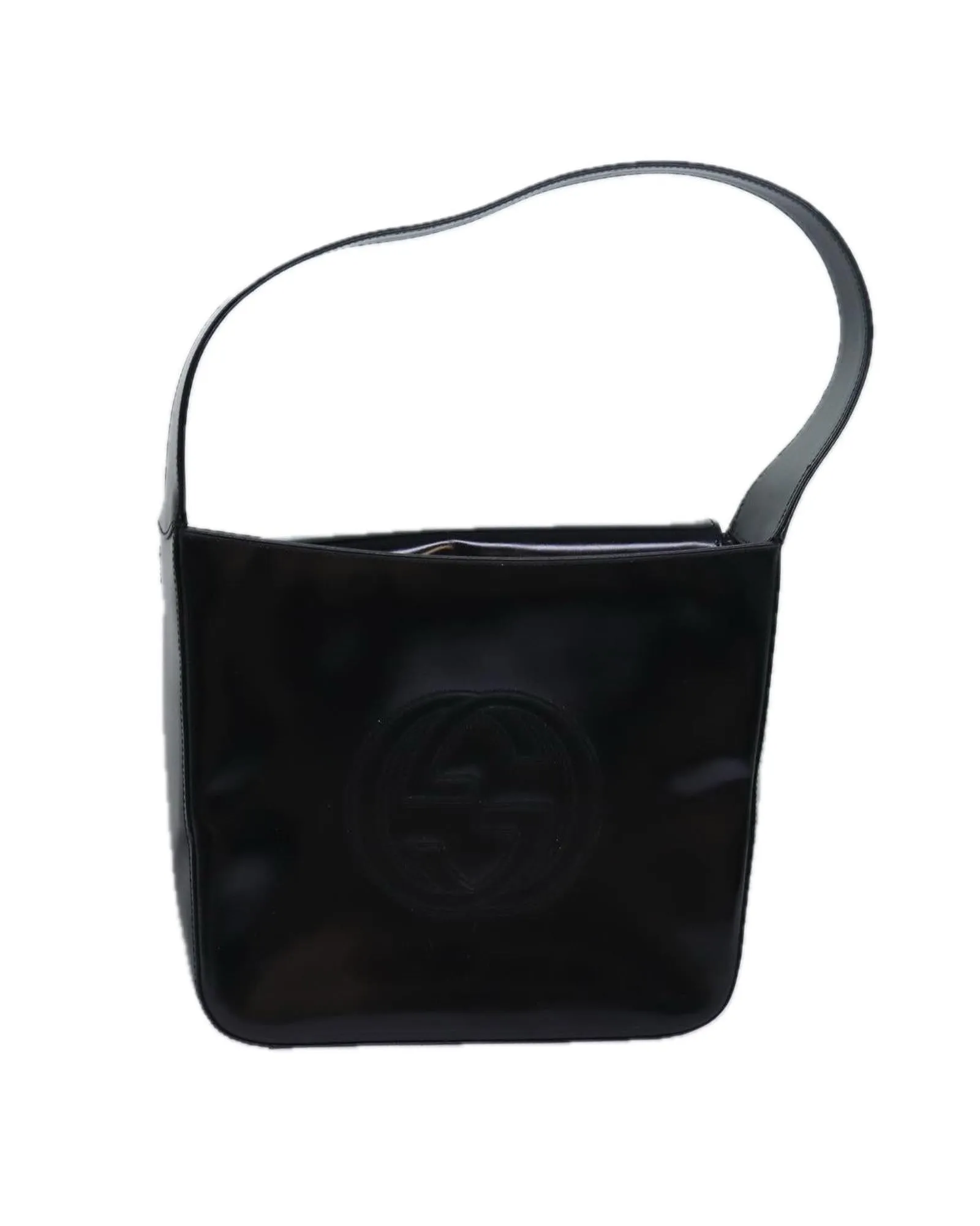 Enamel Black Shoulder Bag with Serial No.