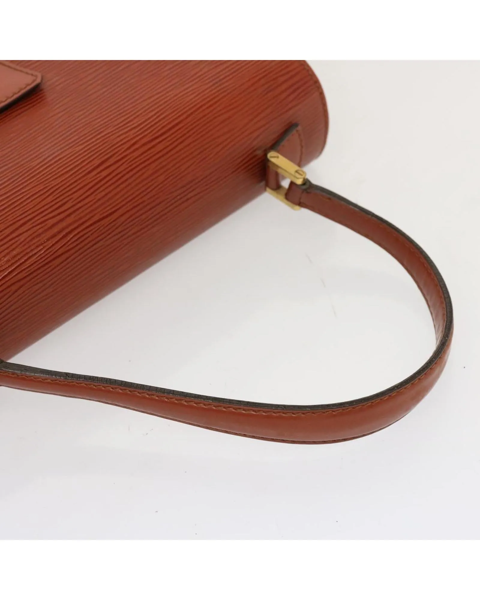 Epi Leather Brown Hand Bag with Accessories - Vintage LV France