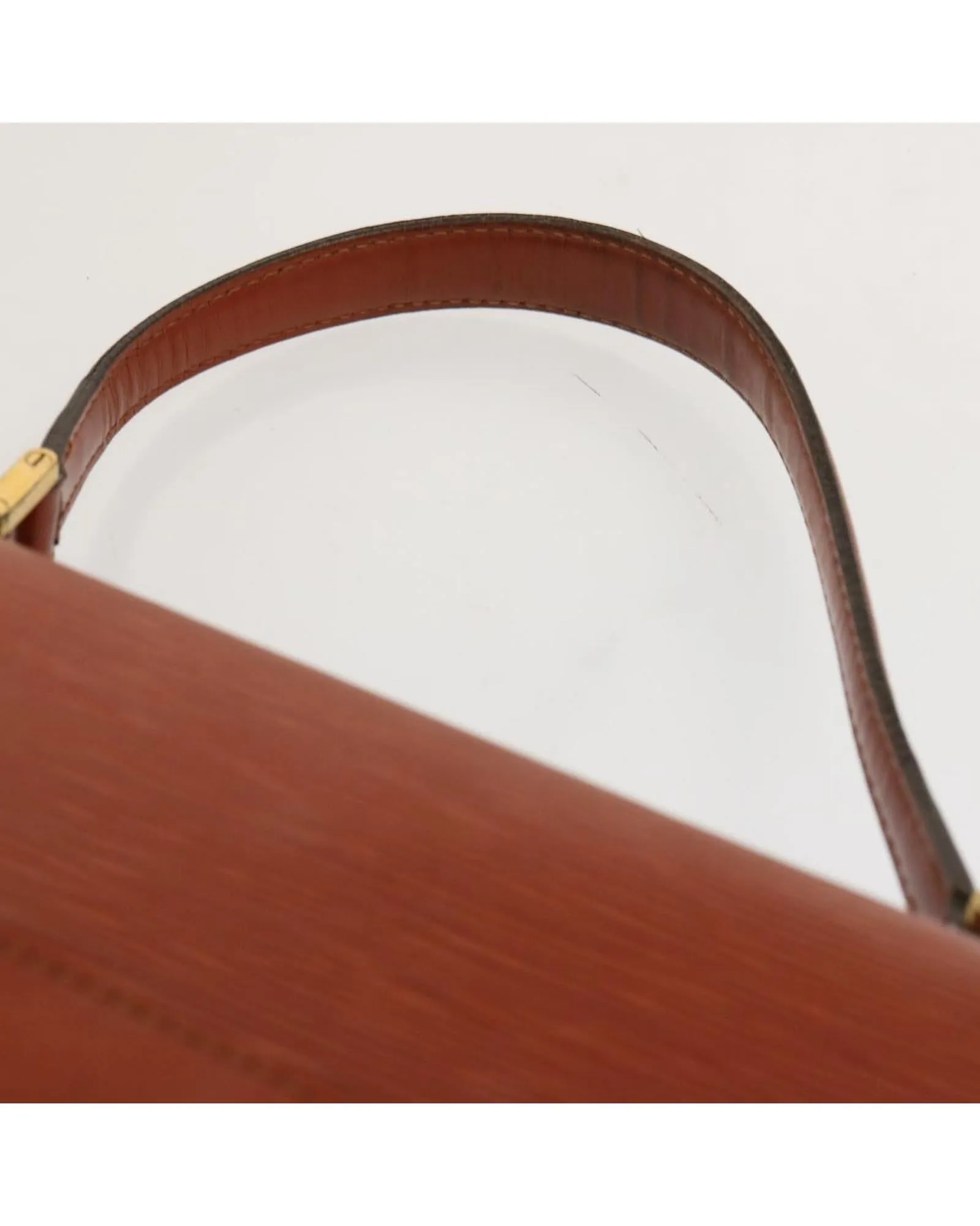 Epi Leather Brown Hand Bag with Accessories - Vintage LV France