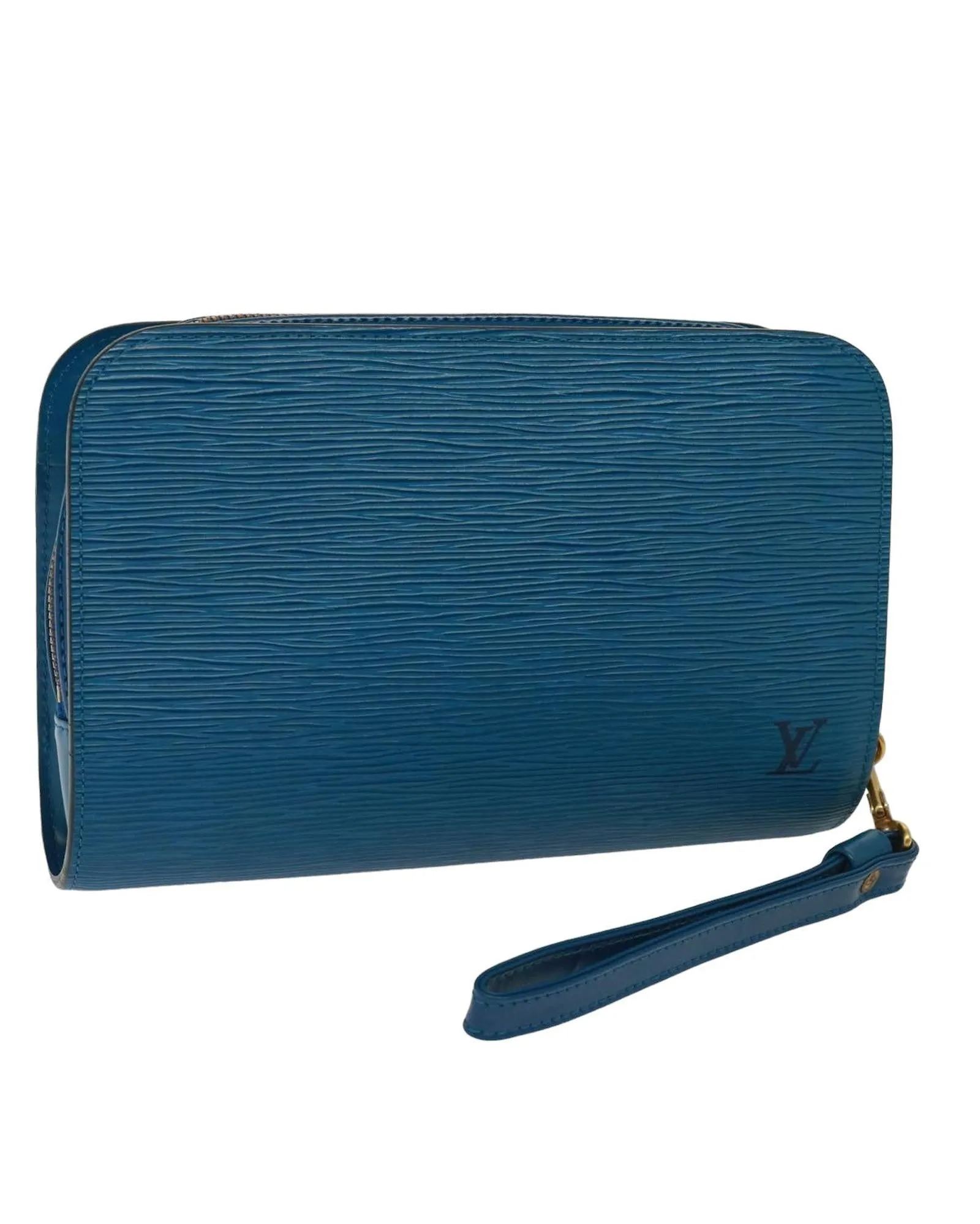 Epi Leather Clutch Bag in Blue by Louis Vuitton