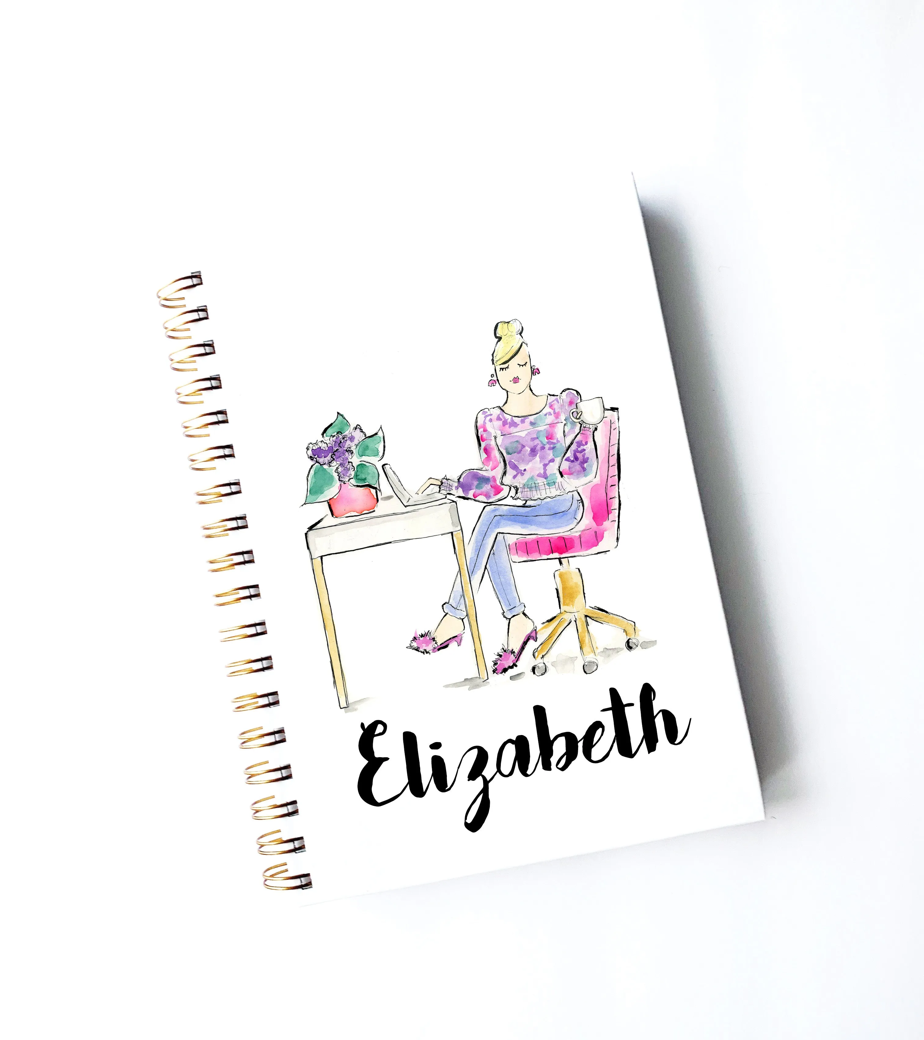 Fancy Office Girl Personalized Journal