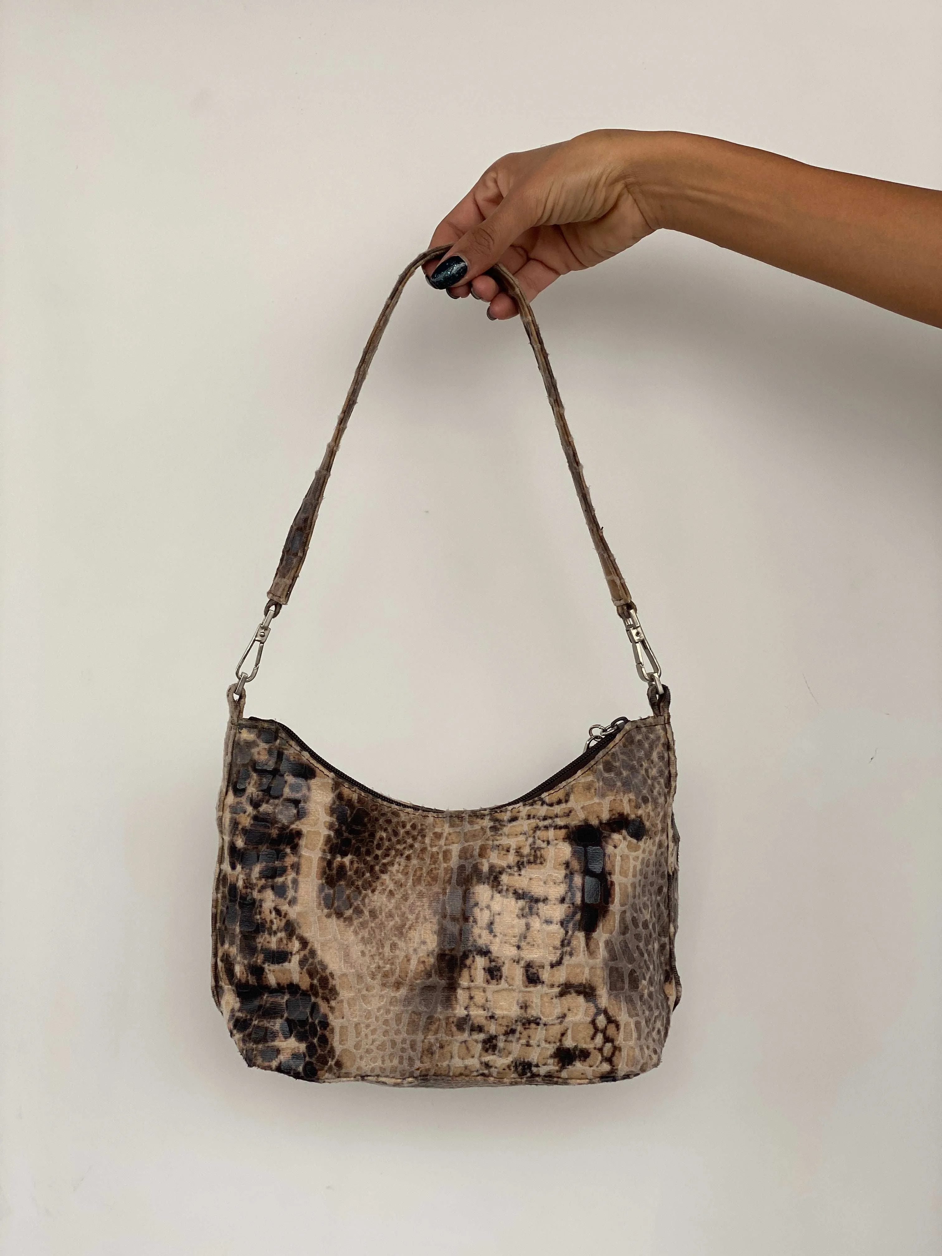 Faux Snake Skin Shoulder Bag