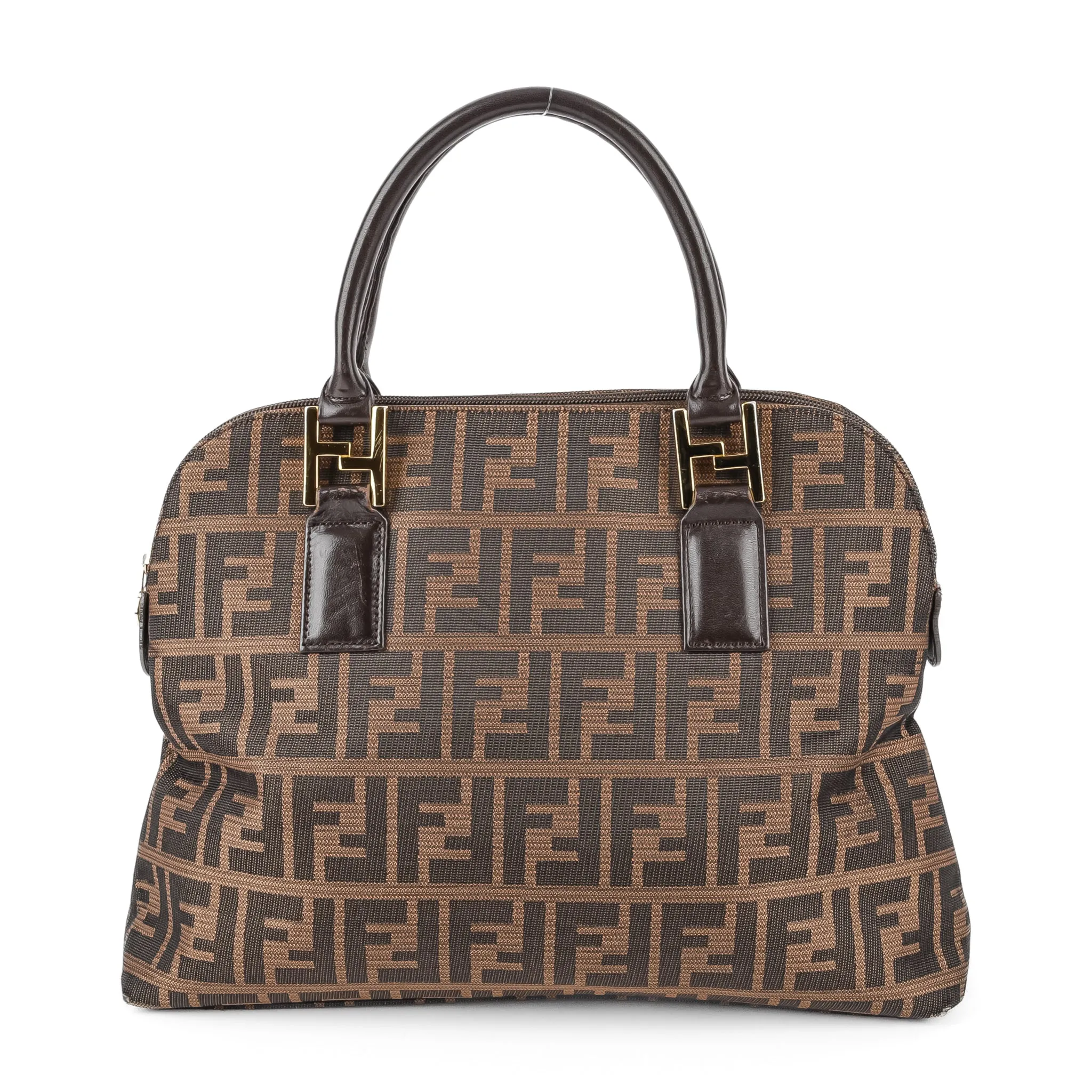 FENDI Zucca Dome Satchel - Brown Canvas & Leather